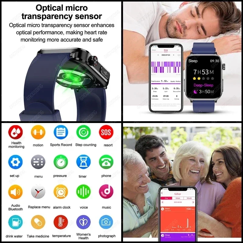 ECG+PPG Blood Lipids Uric Acid Blood Glucose Smart Watch