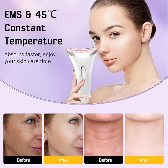 Face Massager Facial Lifting Device Electric Neck Care Lift Machine Women Heat EMS Microcurrent LED Face Toning Devices Anti Wrinkle Anti Aging Sculpting