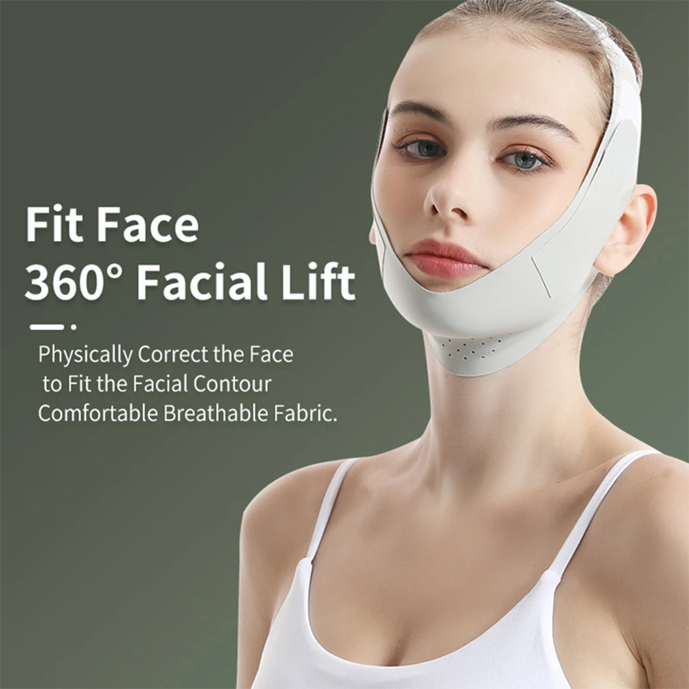 Reusable Face Slimming Bandage V Line Face Shaper Women Tighten Chin Cheek Lift Up Belt Facial Massage Strap Face Skin Care Sleep Shaping Beauty Tools