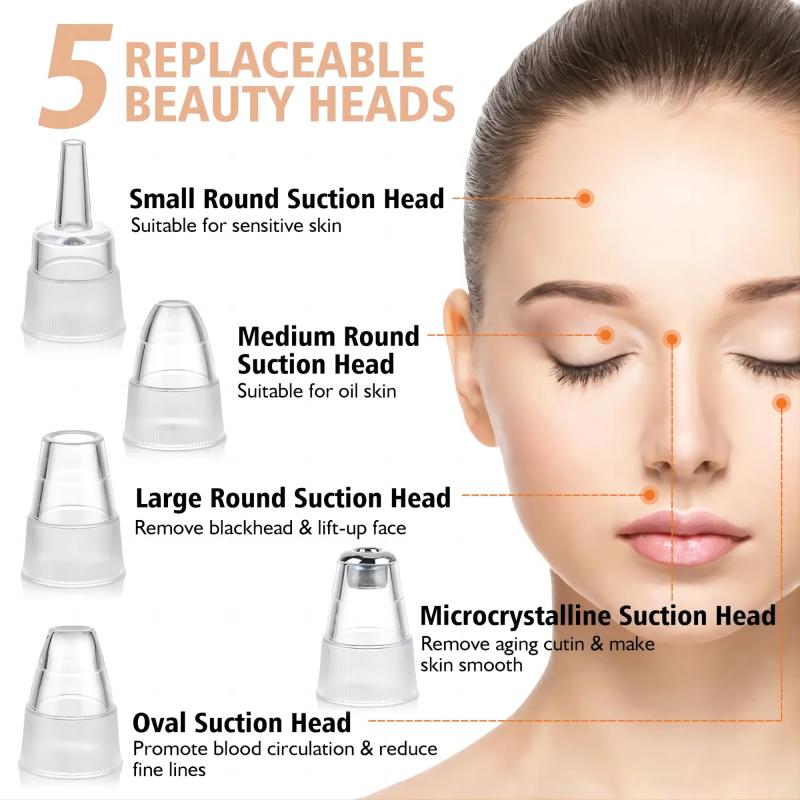 Blackhead Remover Vacuum Pore Cleaner for Face Nose Mite Blackhead Removal Instrument Kit Electric Acne Facial Extractor Tool Newest Technology
