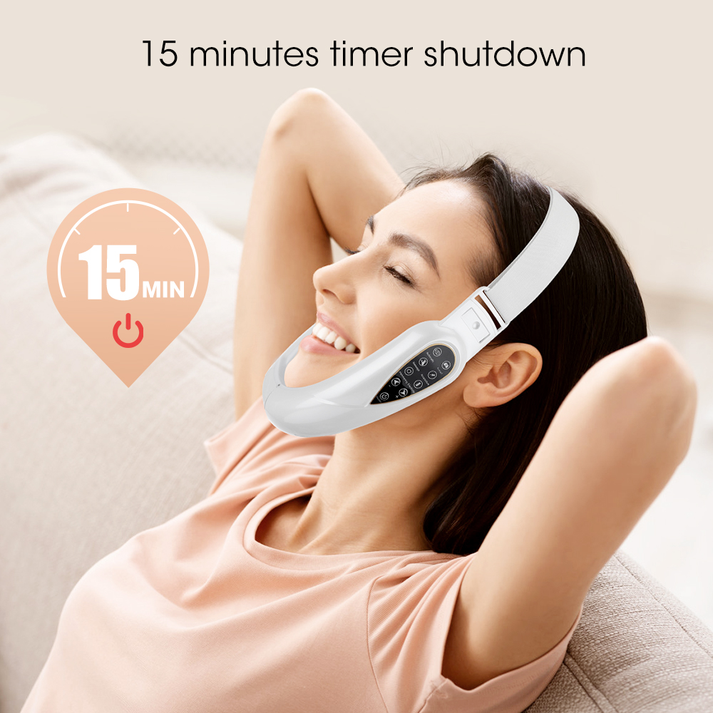 (White) EMS Microcurrent V Line Face Slimming Lifting Device Massager Skin Rejuvenation Electric Reduce Double Chin Belt Shaping Beauty Skin Care Magic Tool