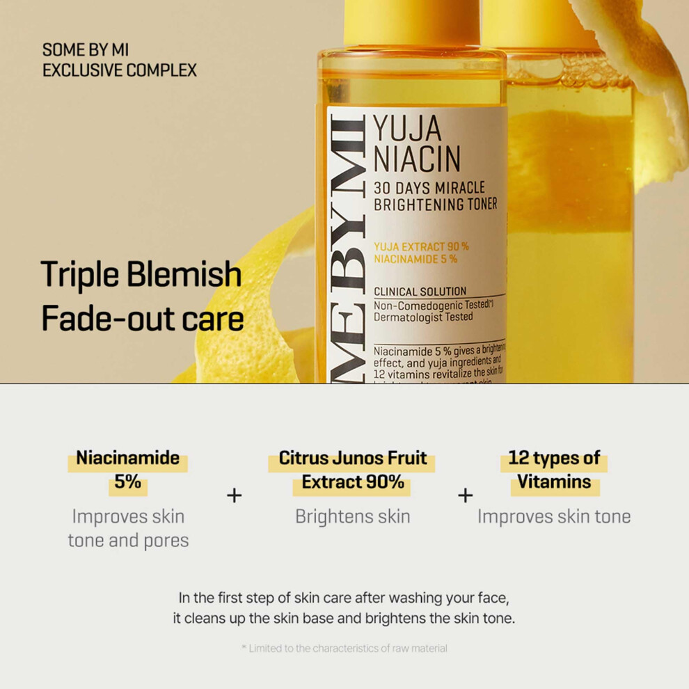 SOME BY MI Yuja Niacin 30 Days Miracle Brightening Toner 150ml 5 percent Niacinamide and 12 Vitamin Face Toner for Brightening Blemish and Melasma