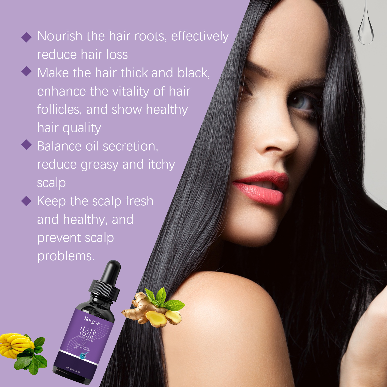 Hair Thicker Serum Strengthen Hair Roots Repair Damaged Hair Anti-Frizz Nourishing Soothing Scalp Smooth Volumizing Hair Serum ﻿
