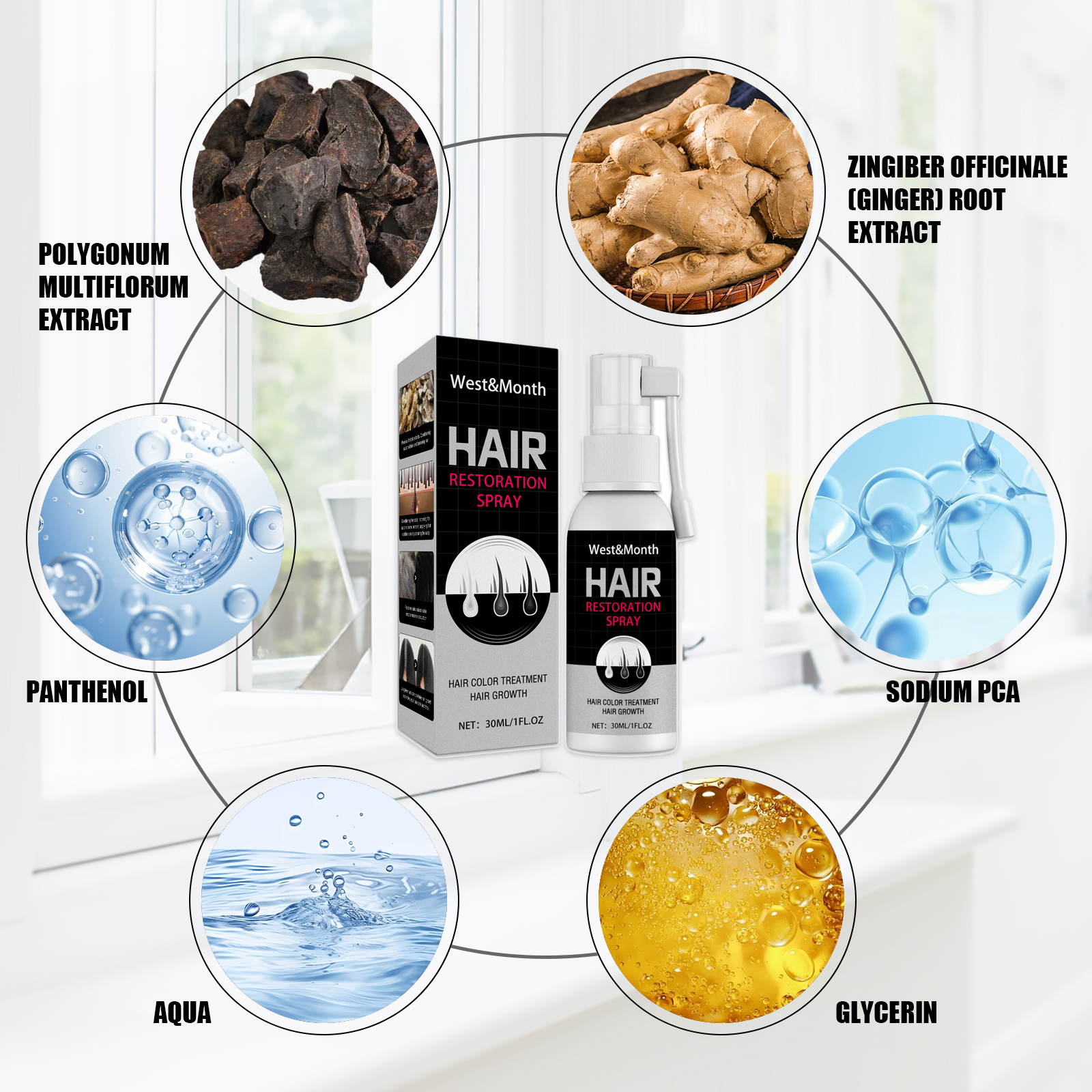 Black Hair Spray White Hair Coverage Natural Black Hair Restore Healthy Hair Prevent Hair Loss Gray White Hair Treatment Serum ﻿