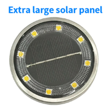 (White) 6PCS Solar Floor Lights Outdoor, 8 LED Lights Waterproof Outdoor Light, IP68 Garden Light Stainless Steel Solar Lamp for Walkway, Terrace, Outdoor, Lawn, Entran