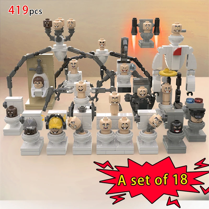 Toilet Man Series Super Titan TV Man Audio Man Monitor Man Assembly Building Block Toy Bag