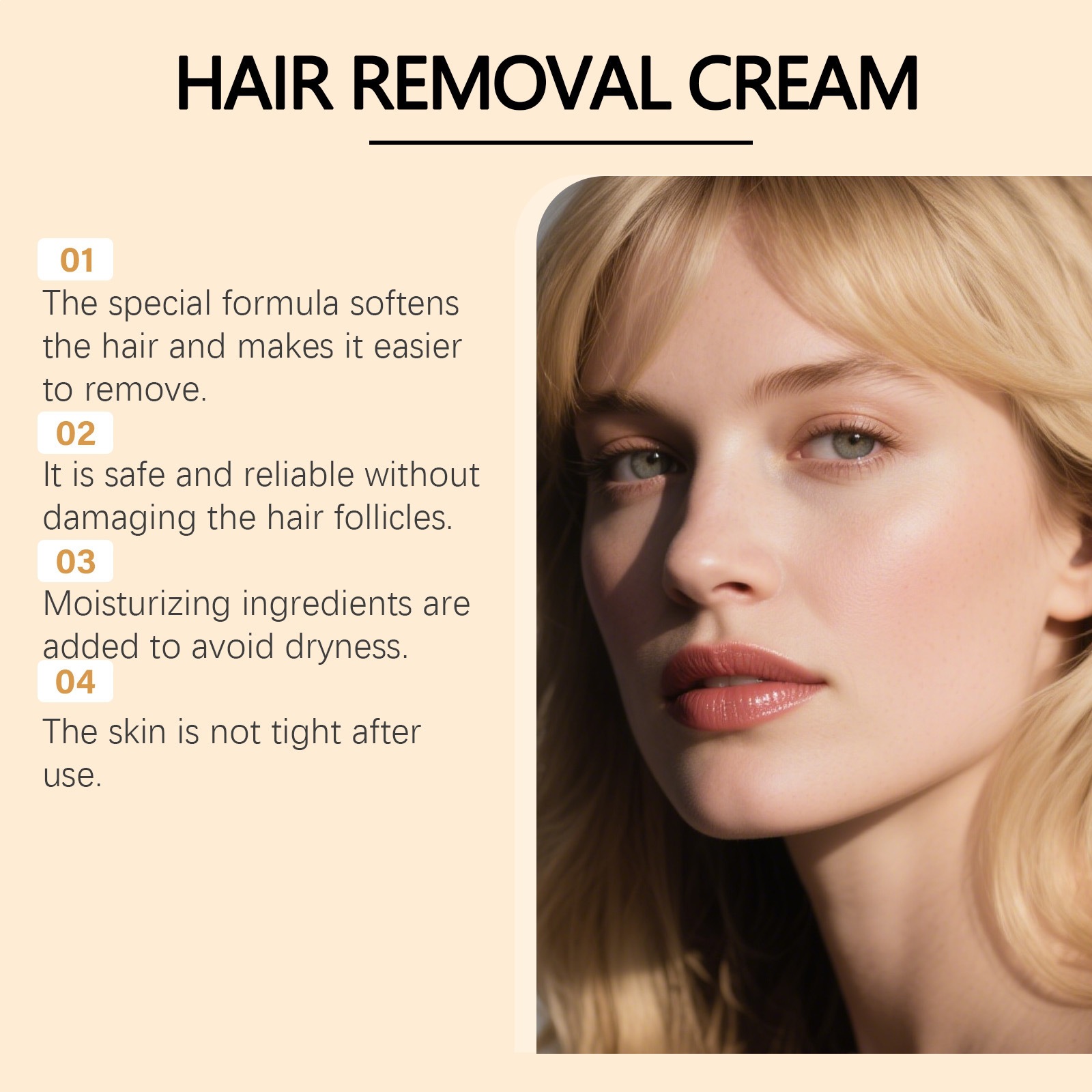 Coconut Oil Face Hair Removal Cream Gentle Non Irritating Formula for Sensitive Skin Home Use