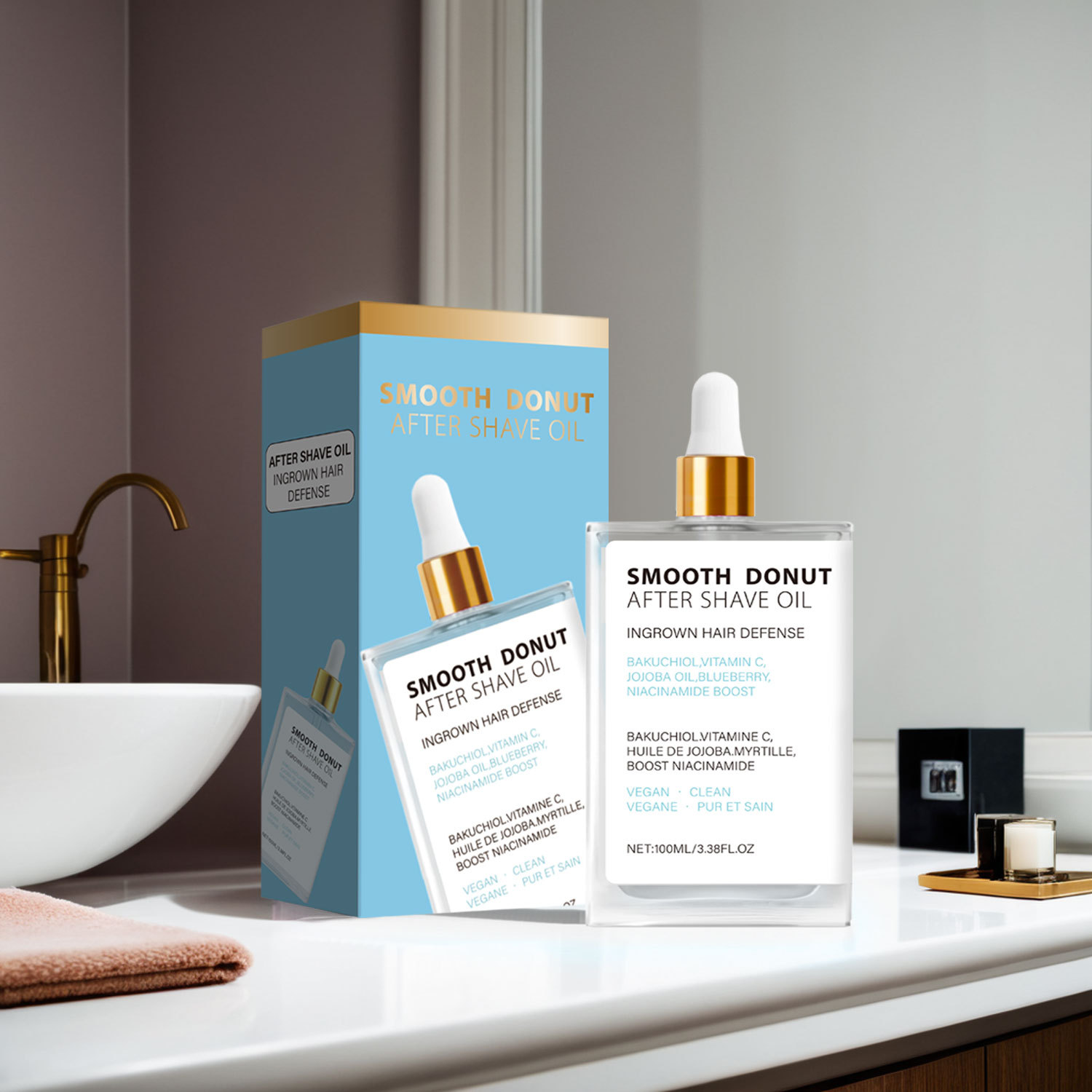 After Shave Oil Vitamin C Bakuchiol Jojoba Oil Niacinamide Blueberry Extract For Soothing Moisturizing And Daily Post Shave Skin Care 100ml