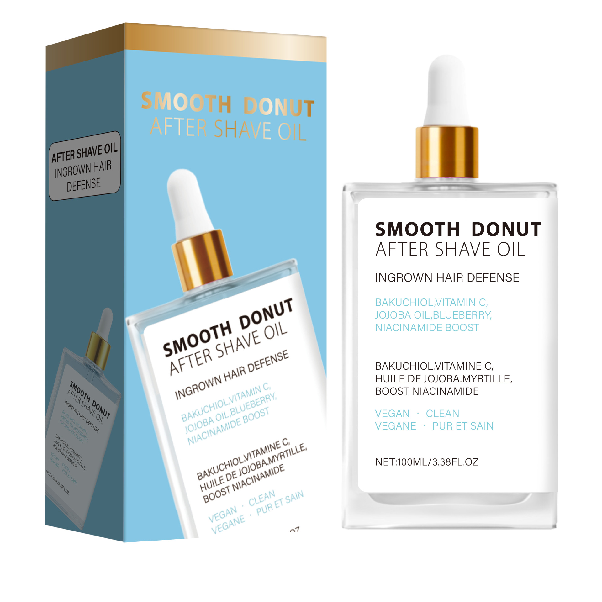 After Shave Oil Vitamin C Bakuchiol Jojoba Oil Niacinamide Blueberry Extract For Soothing Moisturizing And Daily Post Shave Skin Care 100ml