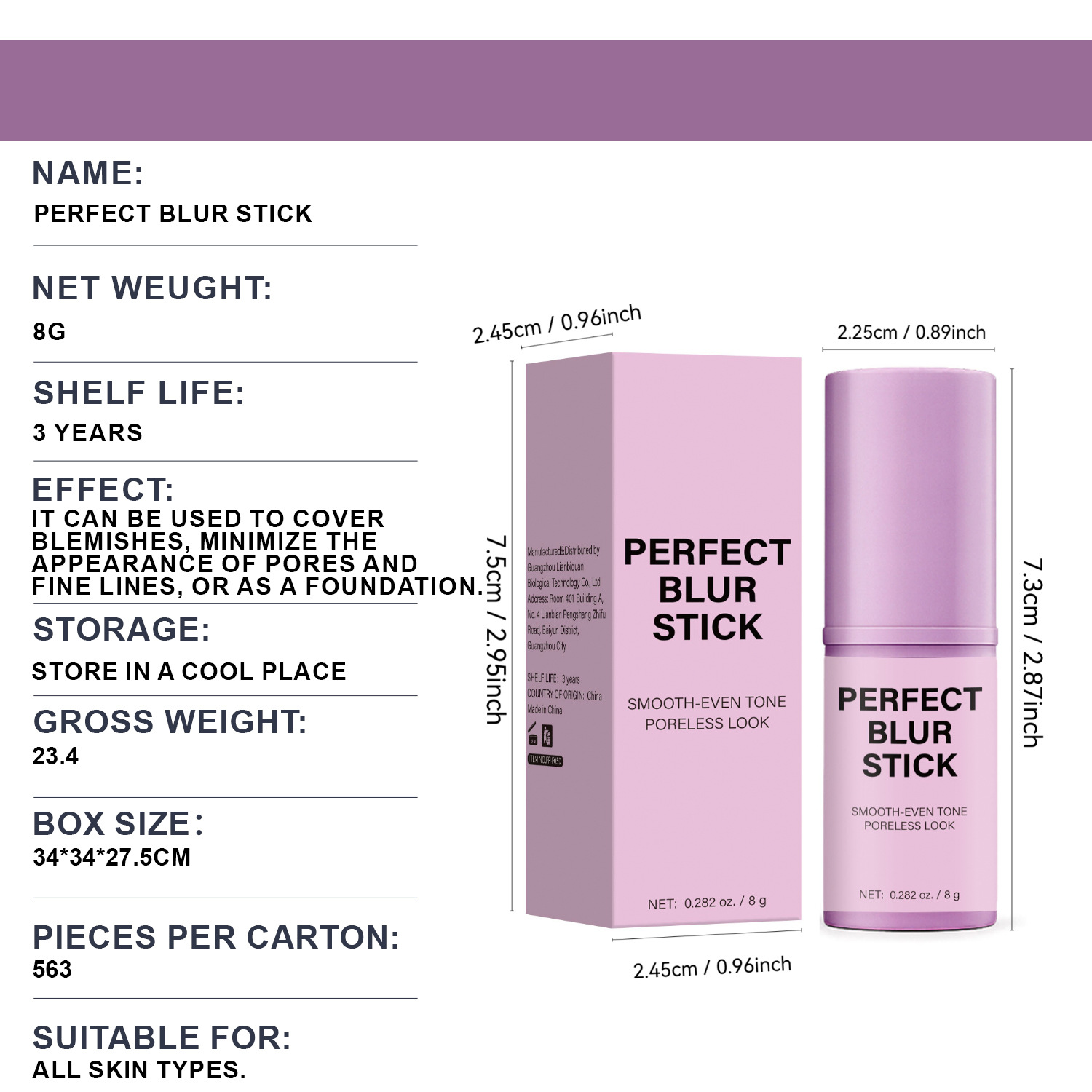 Skin Tone Brightening Concealer Stick Moisturizing Lightweight Coverage For Daily Use And Dark Spot Camouflage