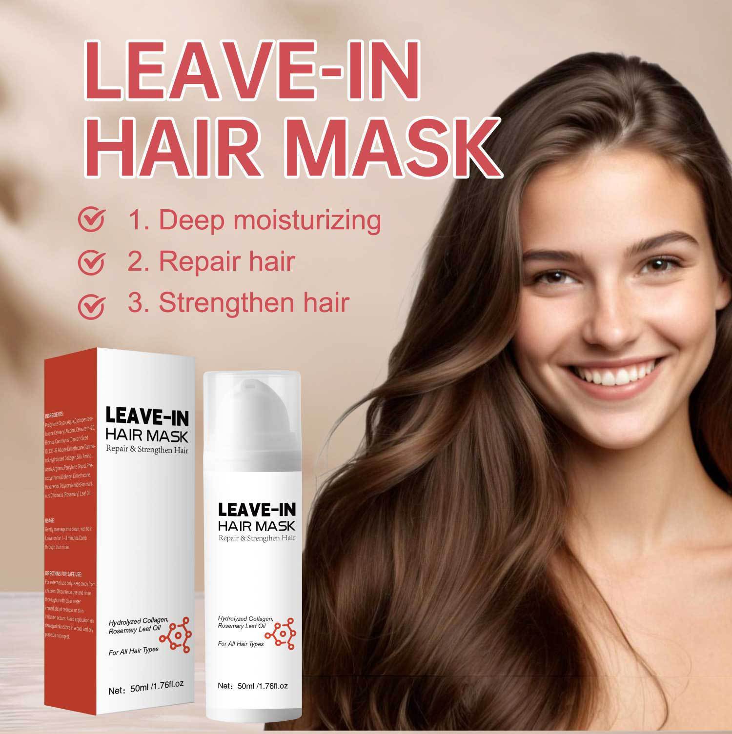 Leave In Hair Mask For Deep Hydration Frizz Control Smoothing And Softening Daily No Rinse Conditioning Treatment