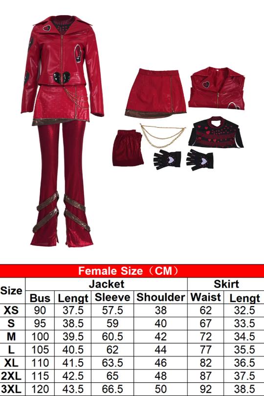 (S) Descendants Five Red Princess Cosplay Costume Halloween Evil Wonderland Villain Princess Performance Outfit