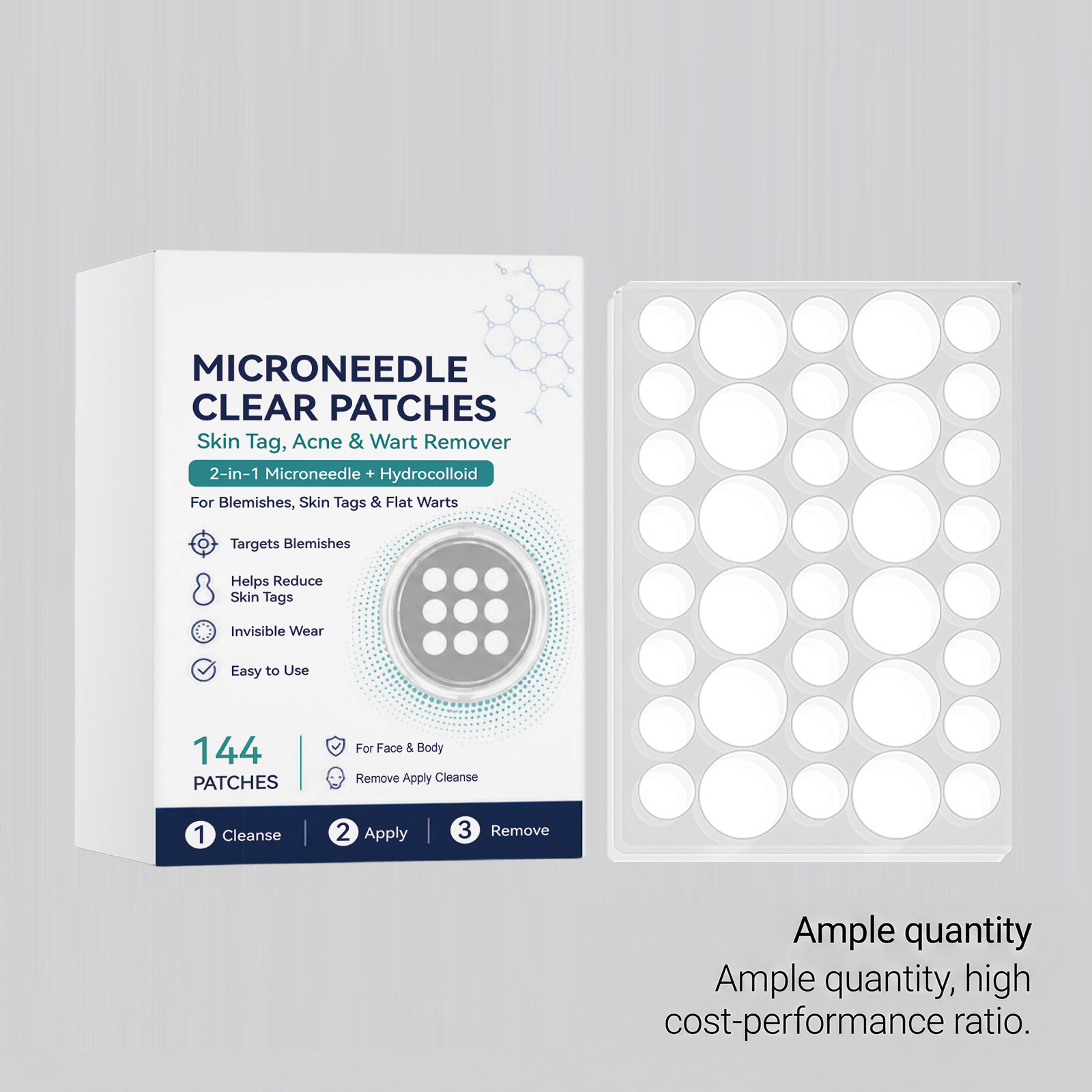 Acne Microneedle Patch Contains Salicylic Acid Tea Tree Oil Dissolve Grease Protect Skin Barrier Thin Invisible Day Night Use
