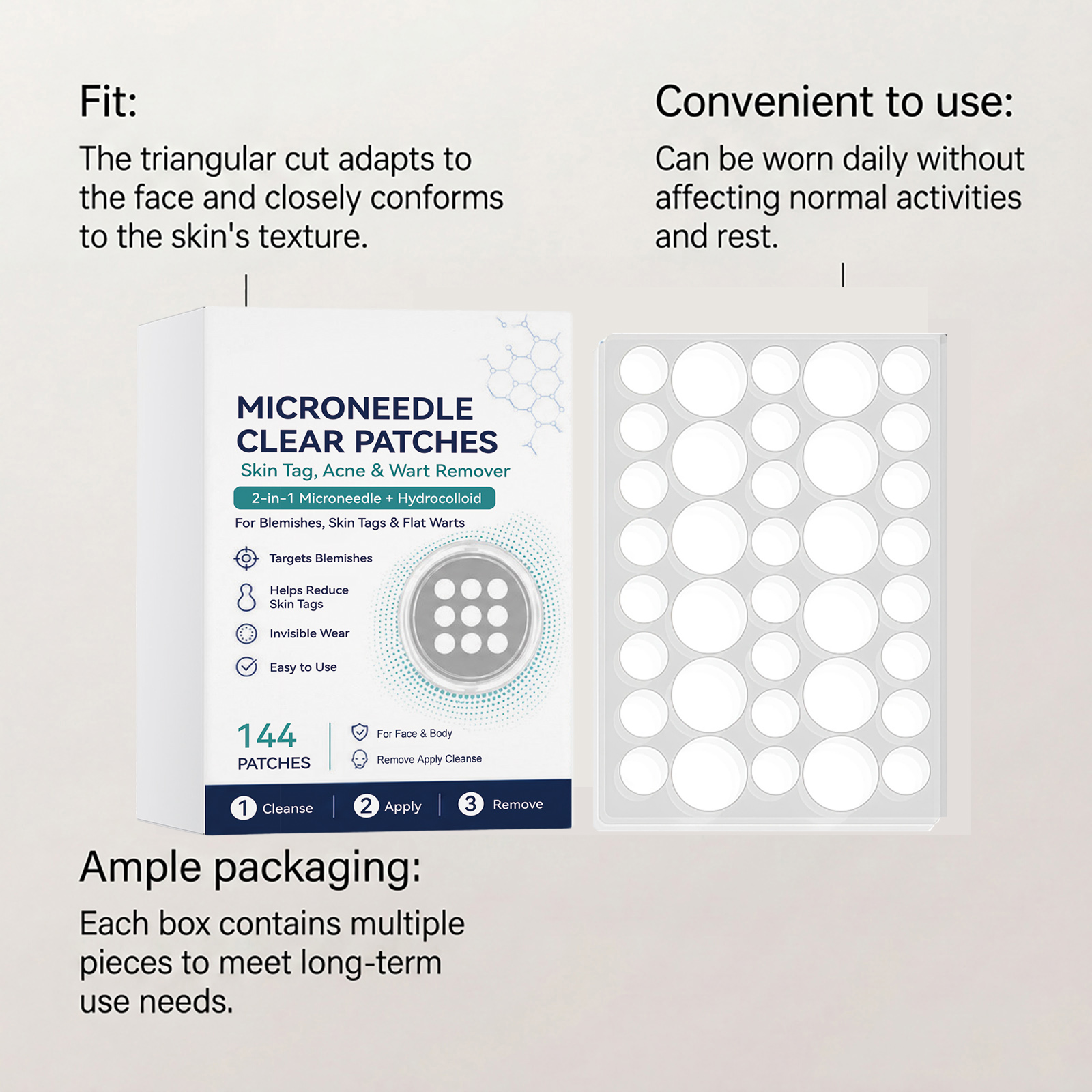 Acne Microneedle Patch Contains Salicylic Acid Tea Tree Oil Dissolve Grease Protect Skin Barrier Thin Invisible Day Night Use