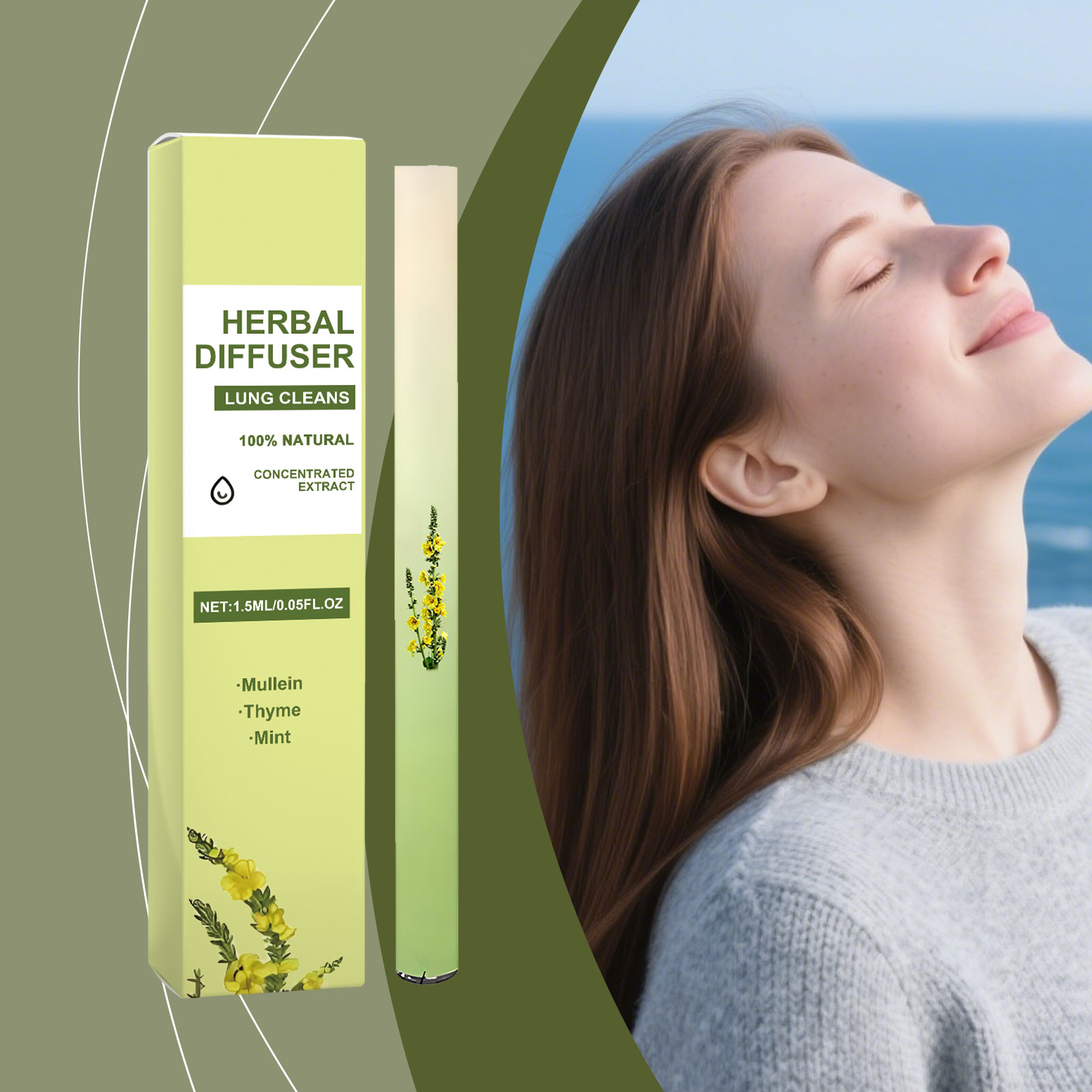 Mullein Flower Aroma Care Stick Mild Ingredients Nourish Cozy Fresh Air Daily Indoor Maintenance Gentle Comfort Purify Surroundings