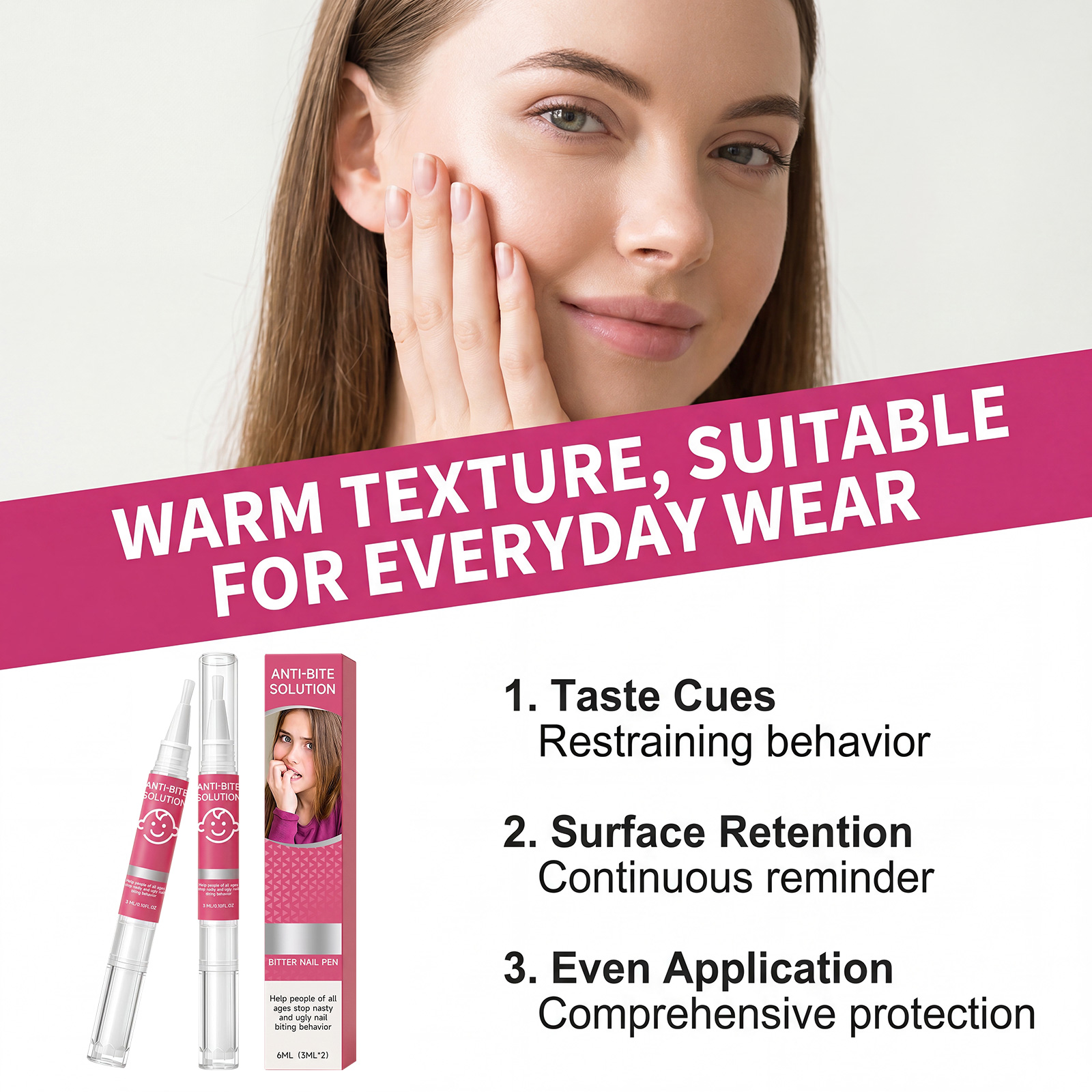 Nail Bite Deterrent Bitter Taste Warning Long Lasting Adhesion Thin Coating Comfort Full Nail Coverage Liquid Care Safe Daily Use