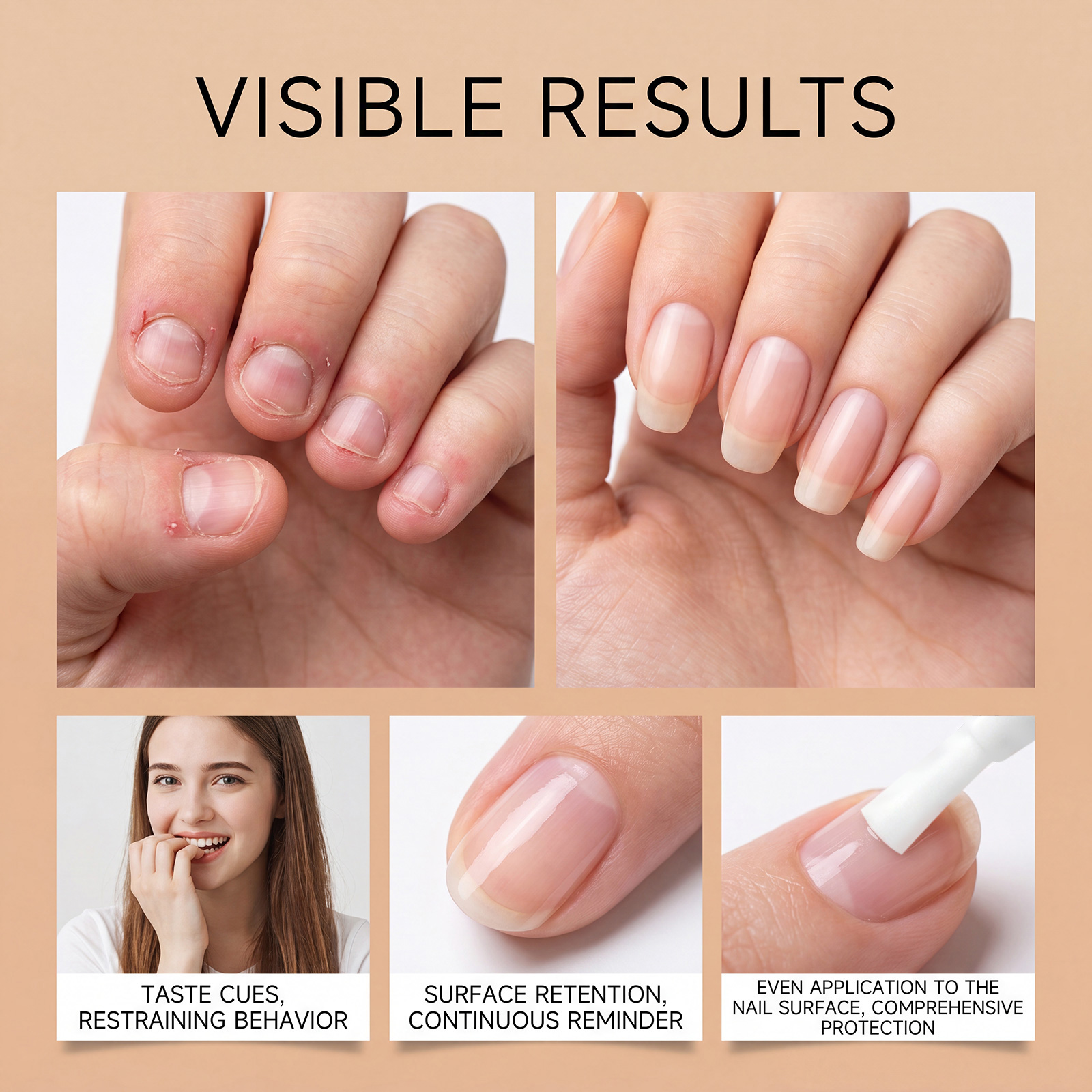 Nail Bite Deterrent Bitter Taste Warning Long Lasting Adhesion Thin Coating Comfort Full Nail Coverage Liquid Care Safe Daily Use