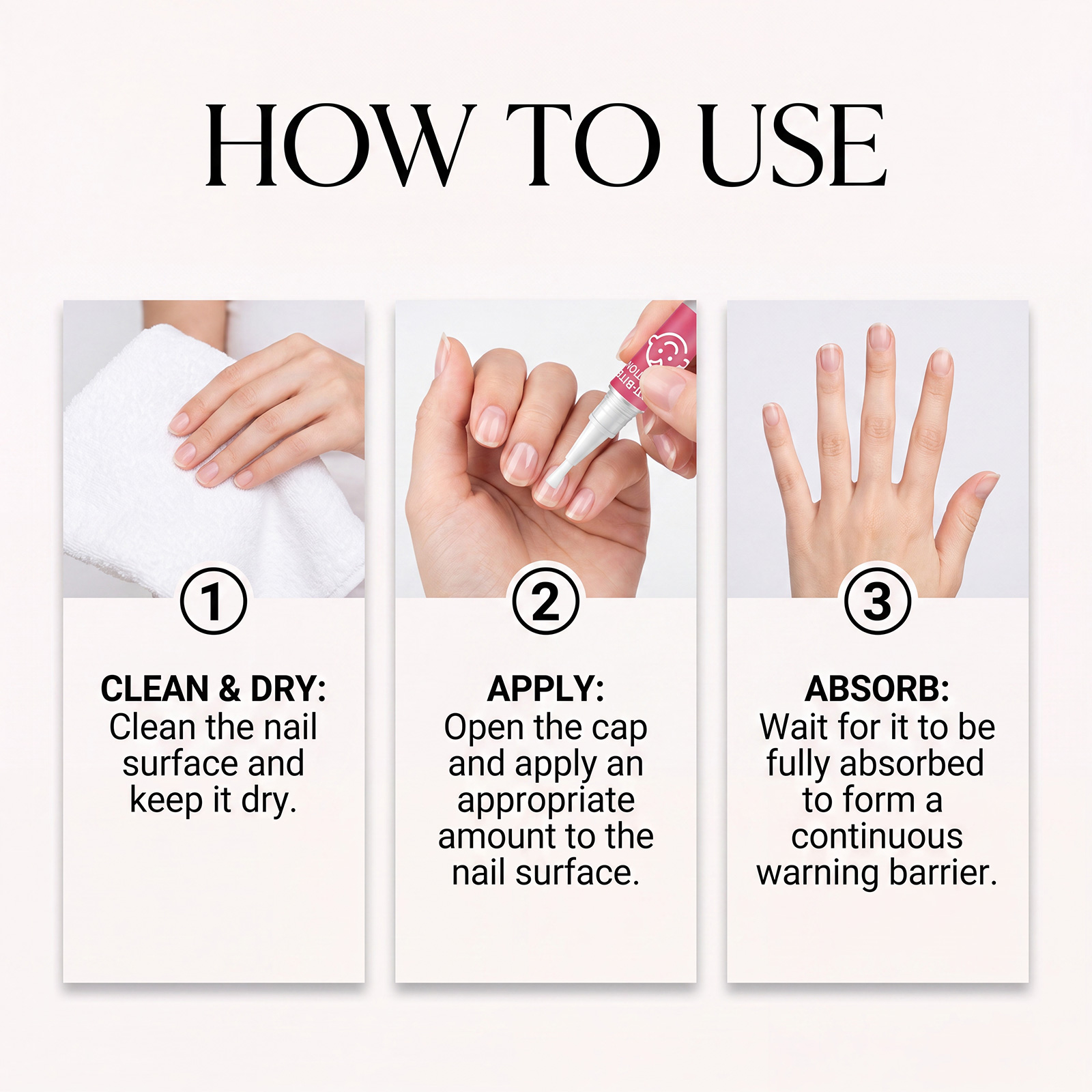 Nail Bite Deterrent Bitter Taste Warning Long Lasting Adhesion Thin Coating Comfort Full Nail Coverage Liquid Care Safe Daily Use