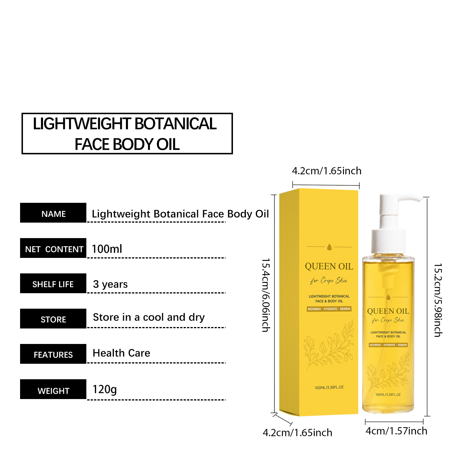 Light Plant Essence Oil Natural Extract Formula Refreshing Texture Silky Soft Hydrate Dry Skin Care