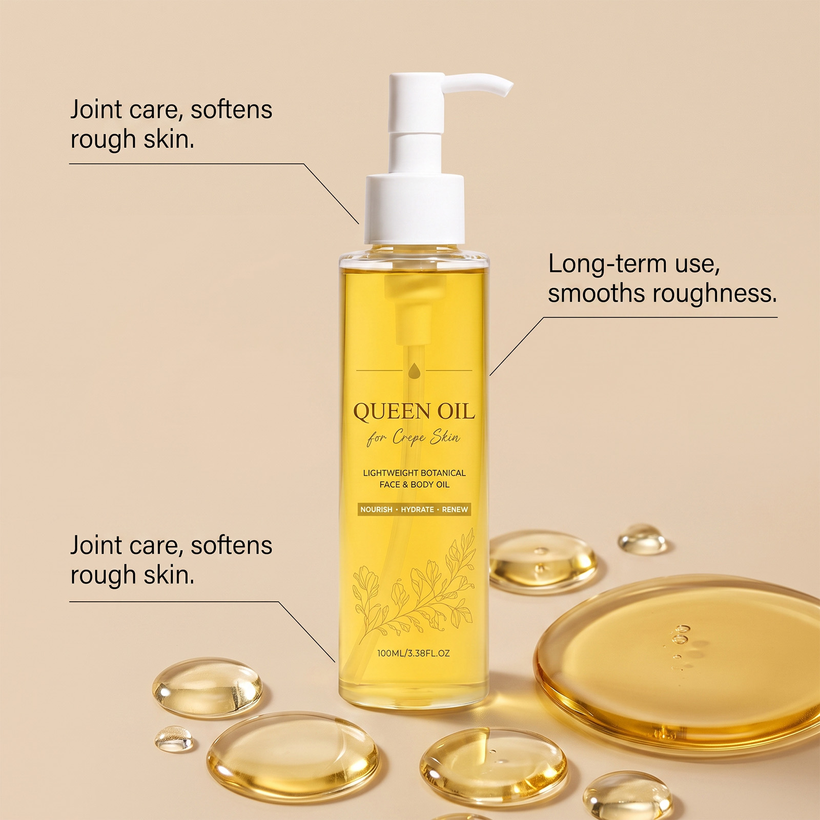Light Plant Essence Oil Natural Extract Formula Refreshing Texture Silky Soft Hydrate Dry Skin Care