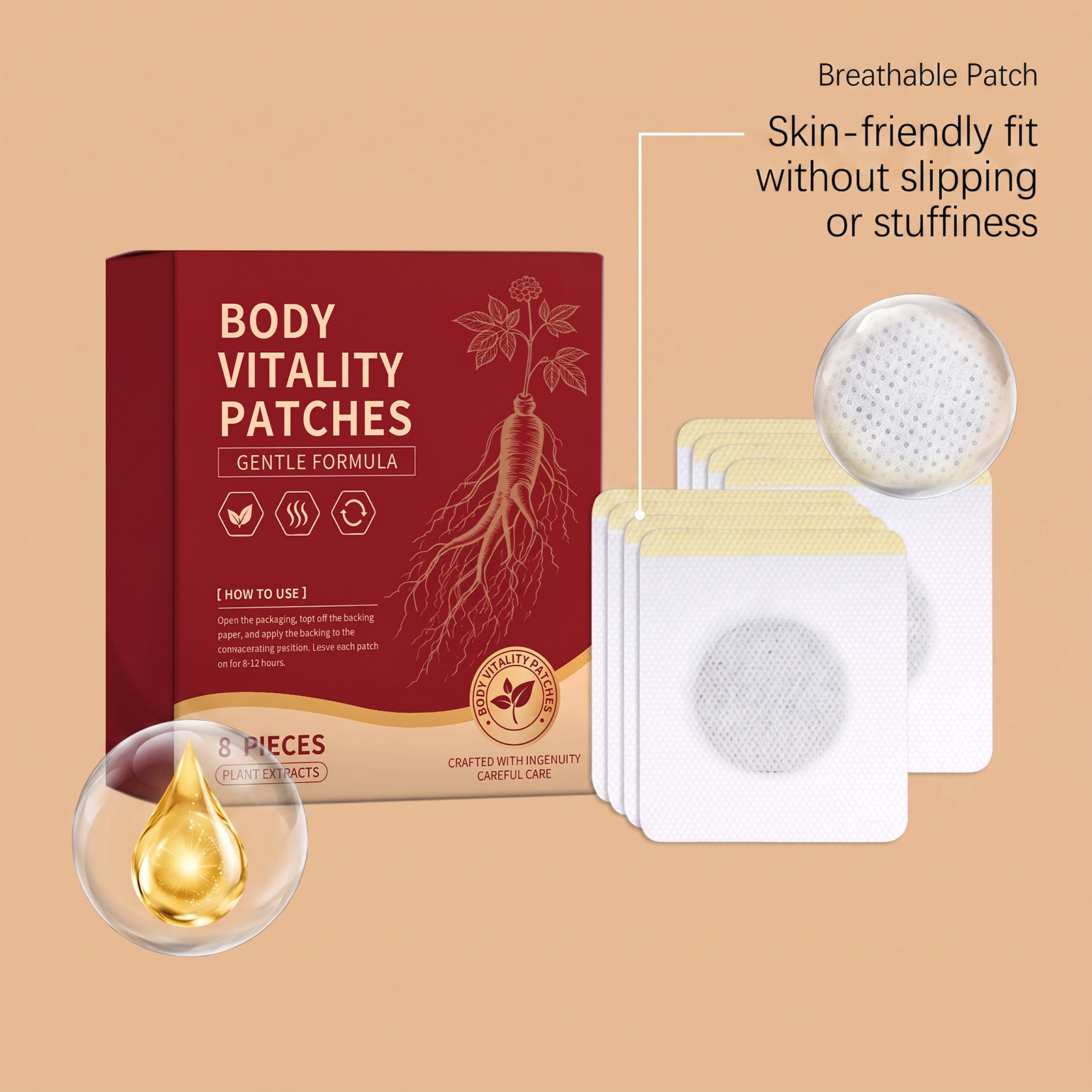 Body Care Patch Daily Mild Comfort Moisture Breathable Skin Friendly Body Joint Knee Care Sticker