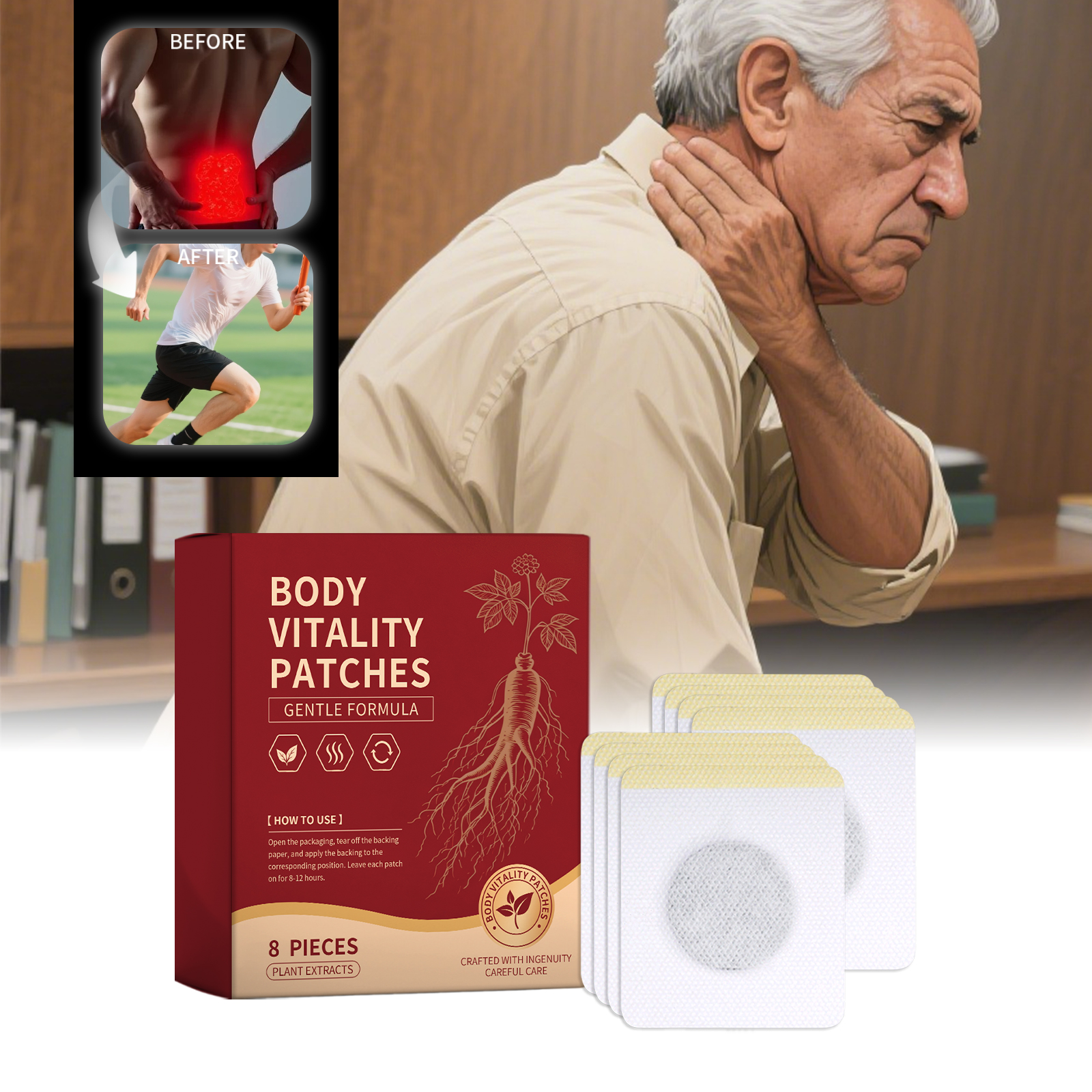 Body Care Patch Daily Mild Comfort Moisture Breathable Skin Friendly Body Joint Knee Care Sticker