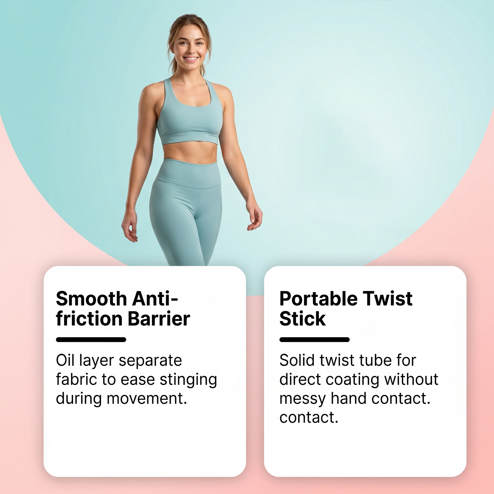 Anti Chafing Stick For Belly Soft Smooth Gentle Skin Light Film Form Daily Fabric Friction Reduction