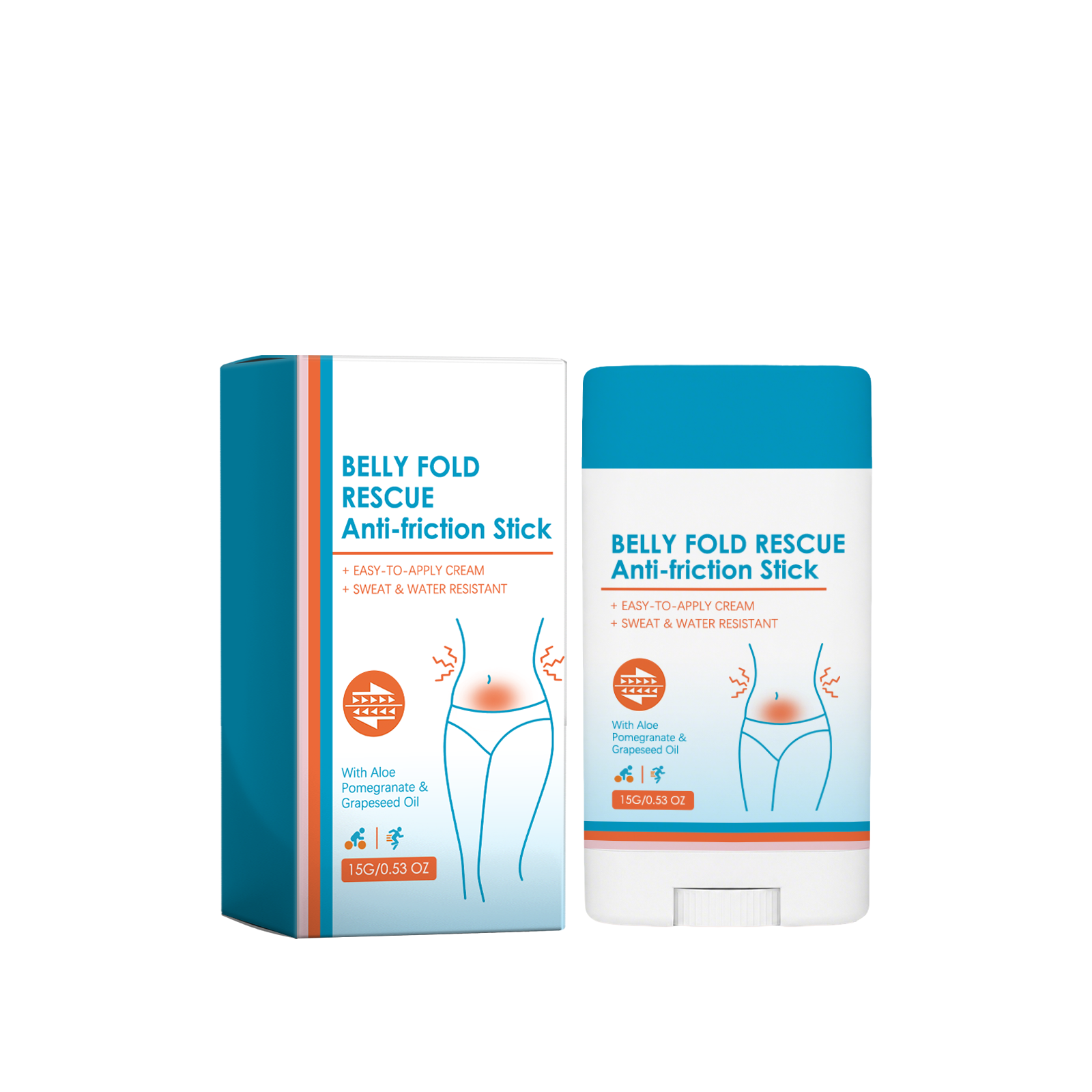 Anti Chafing Stick For Belly Soft Smooth Gentle Skin Light Film Form Daily Fabric Friction Reduction