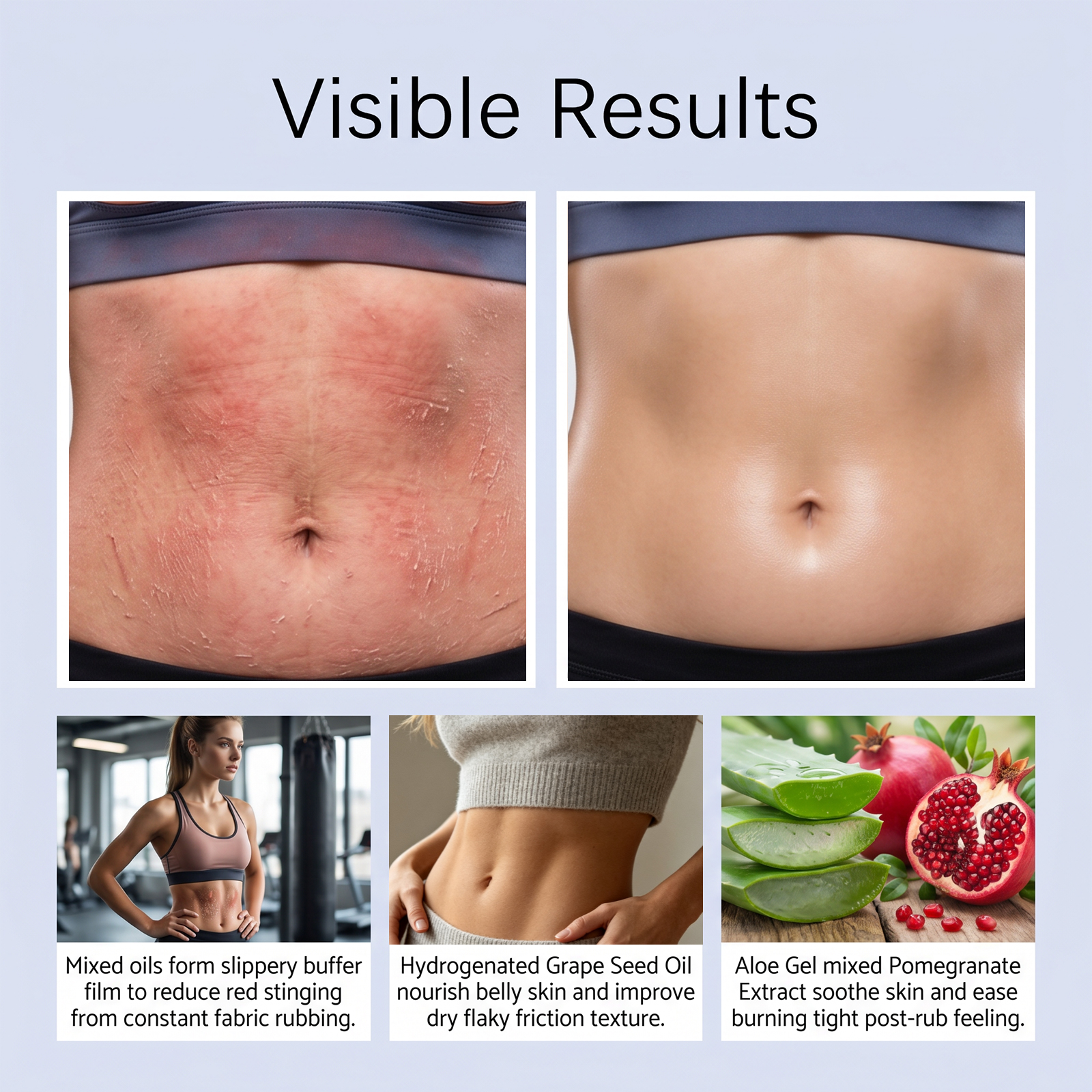Anti Chafing Stick For Belly Soft Smooth Gentle Skin Light Film Form Daily Fabric Friction Reduction