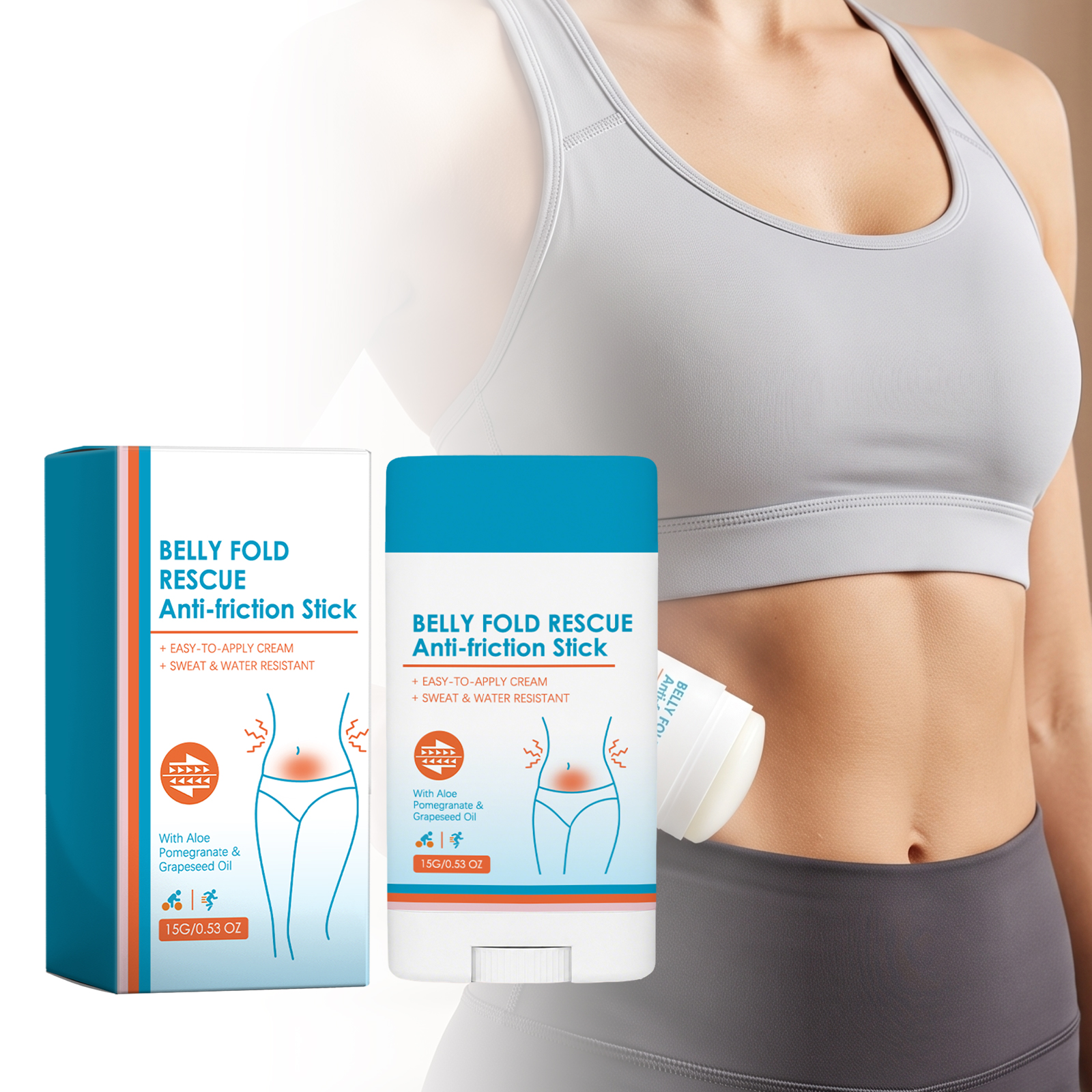 Anti Chafing Stick For Belly Soft Smooth Gentle Skin Light Film Form Daily Fabric Friction Reduction