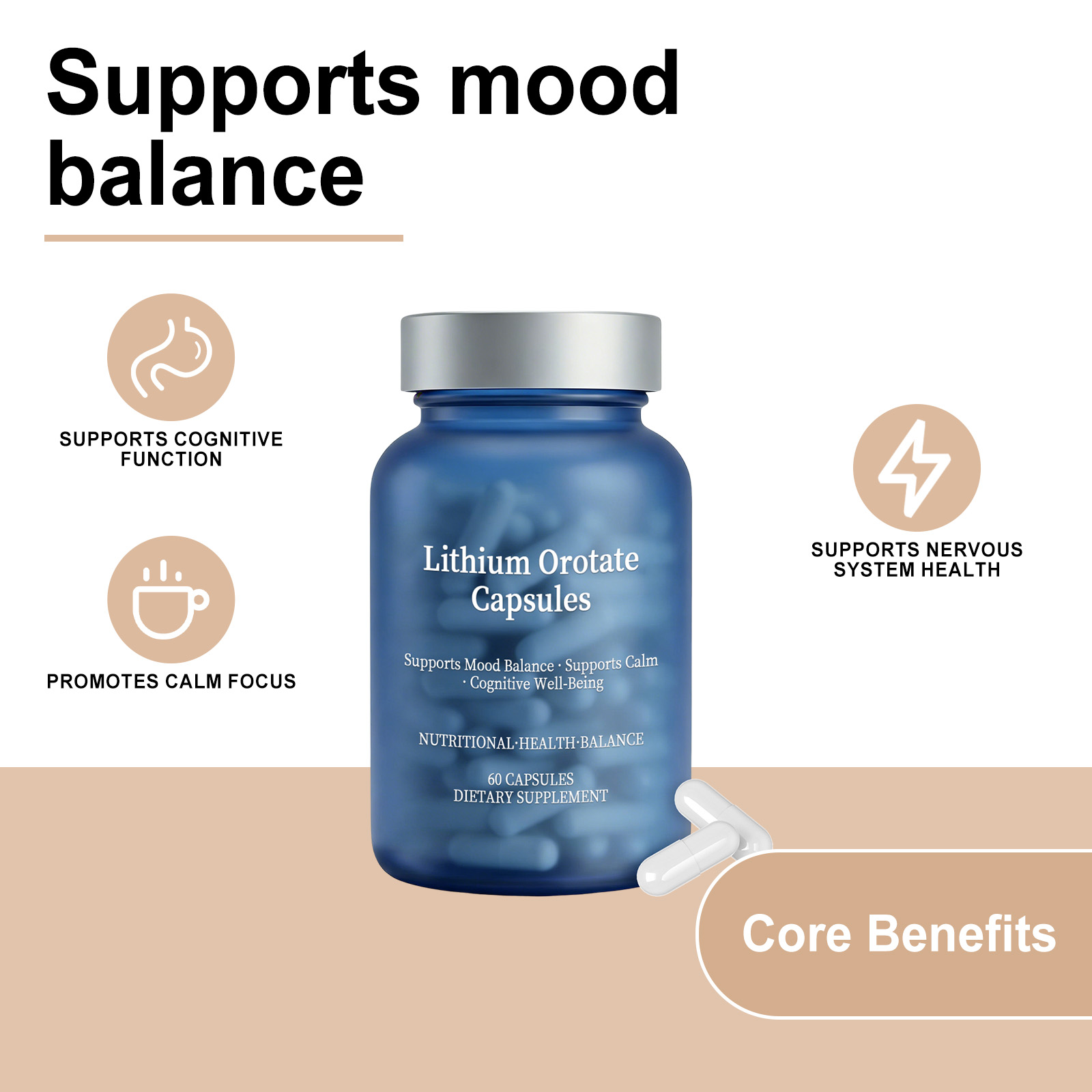 Brain Memory Support Capsules Mild Ingredients Rich In Multiple Brain Required Nutrients Daily Nutrition Supplement