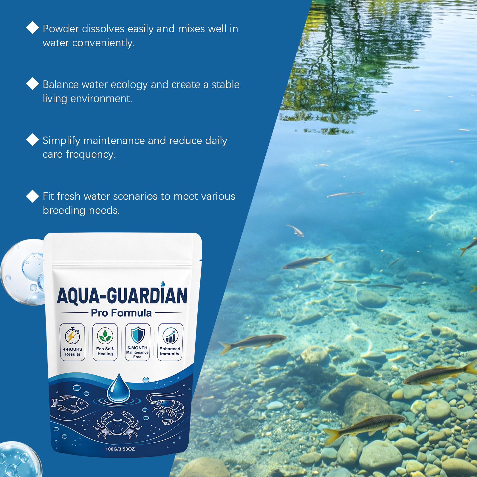 Water Clarifying Powder Daily Care Mild Formula Purify Aquatic Environment Domestic Fish Raising Fish Tank Essential