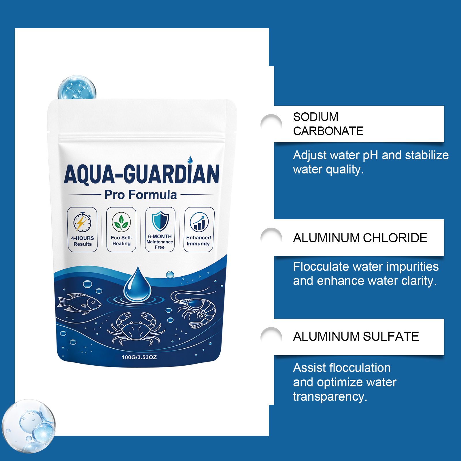 Water Clarifying Powder Daily Care Mild Formula Purify Aquatic Environment Domestic Fish Raising Fish Tank Essential