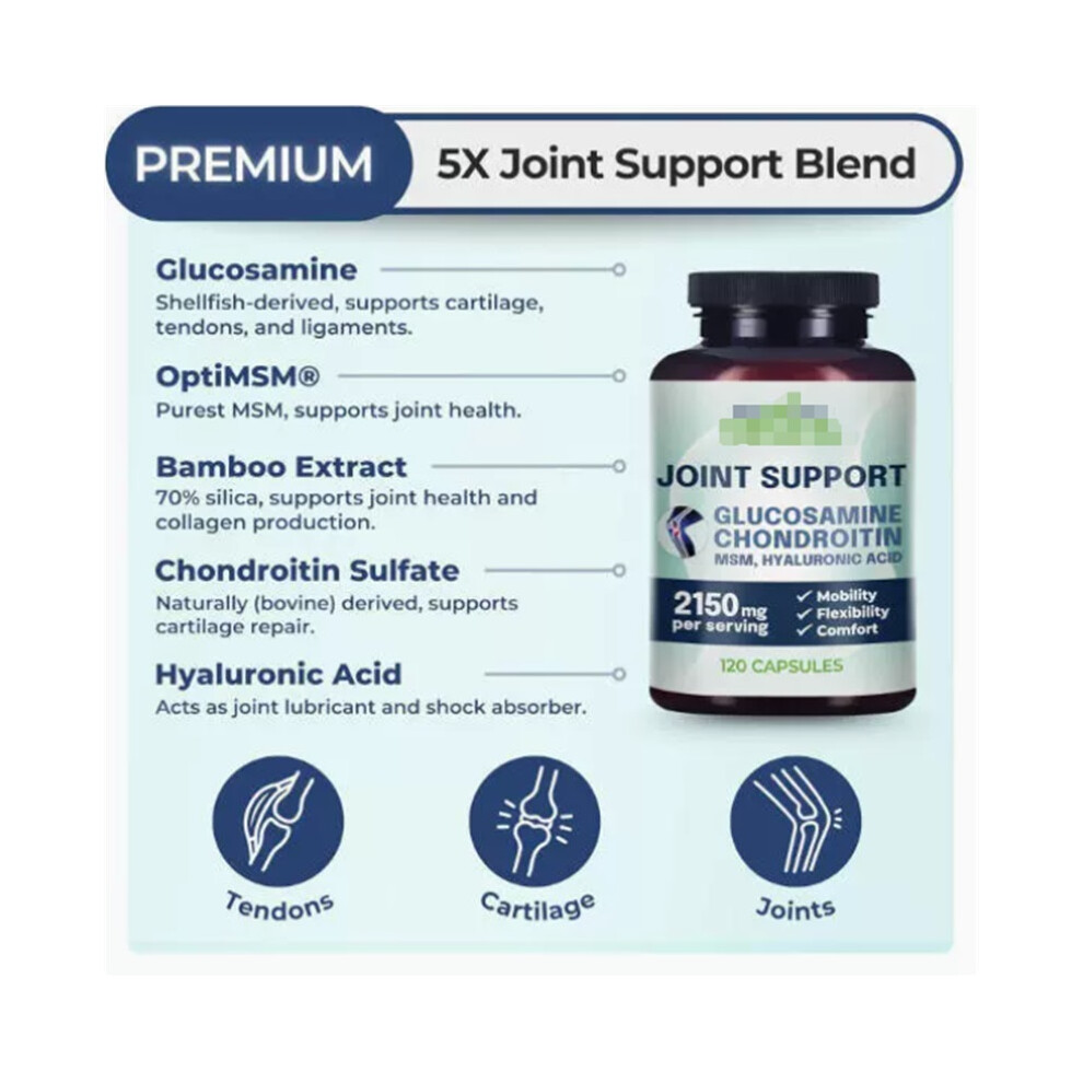 Glucosamine Chondroitin MSM Joint Support Knee Health 120 Capsules
