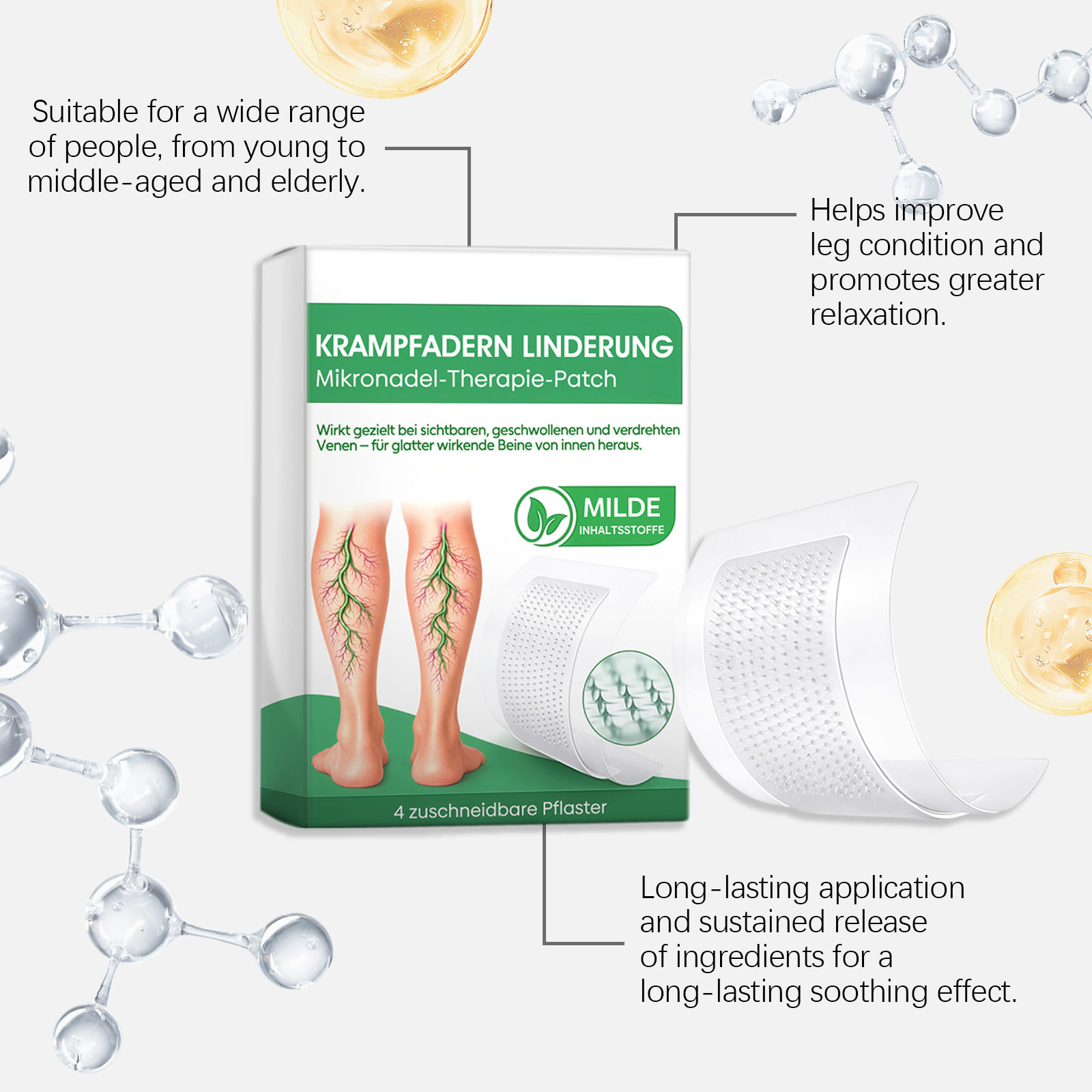 Leg Care Patch Mild Nourishing Massage Refreshing Comfortable Simple Daily Portable Easy Gentle Skin Care