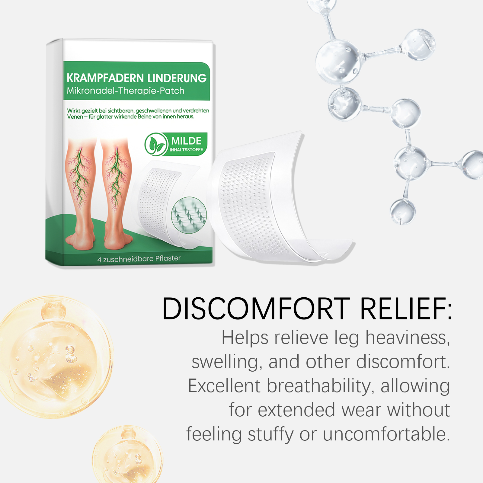 Leg Care Patch Mild Nourishing Massage Refreshing Comfortable Simple Daily Portable Easy Gentle Skin Care