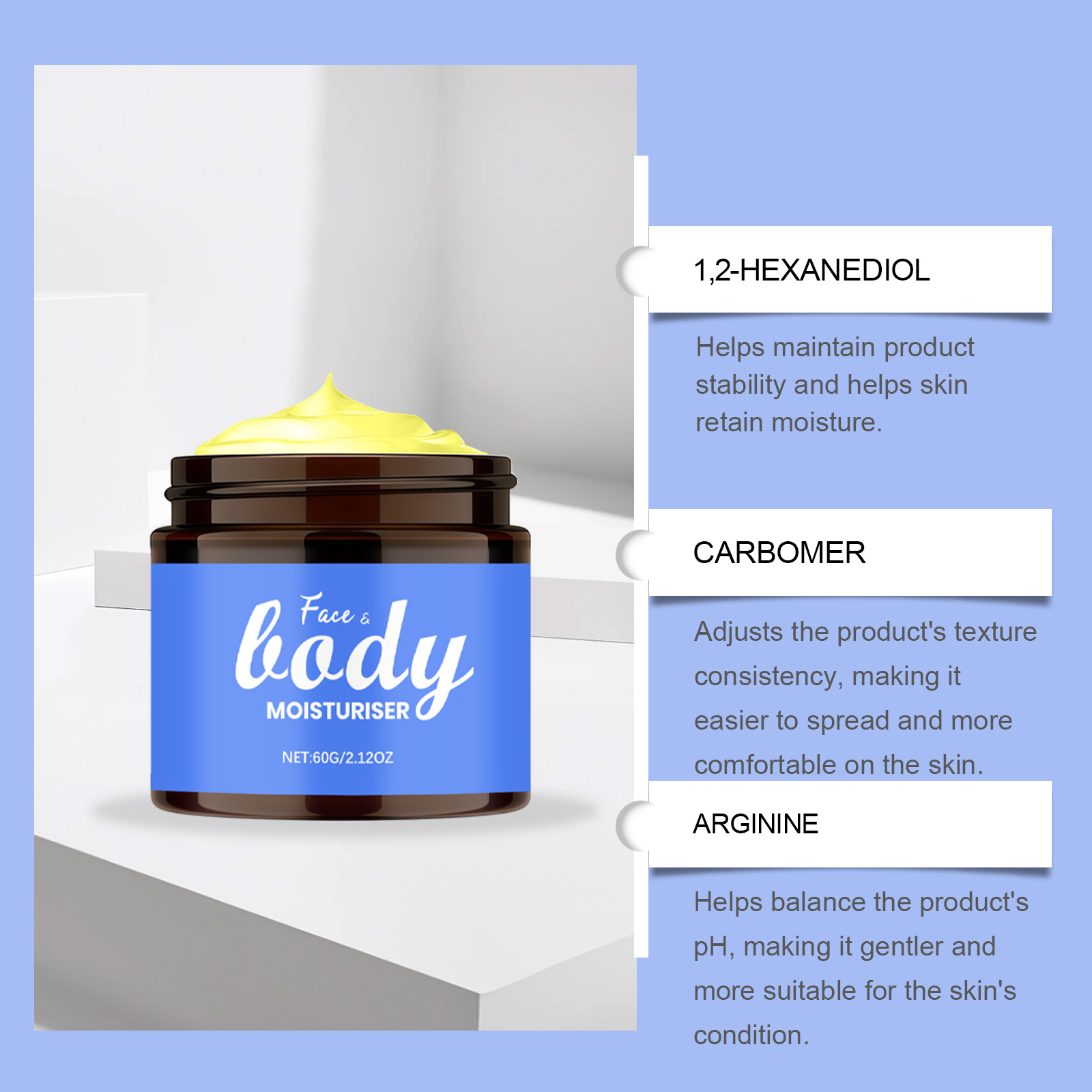 Moisturizing Cream Hydrates Nourishes Body Skin Improves Elasticity Soft Refreshing Non Sticky Daily Skincare Lotion