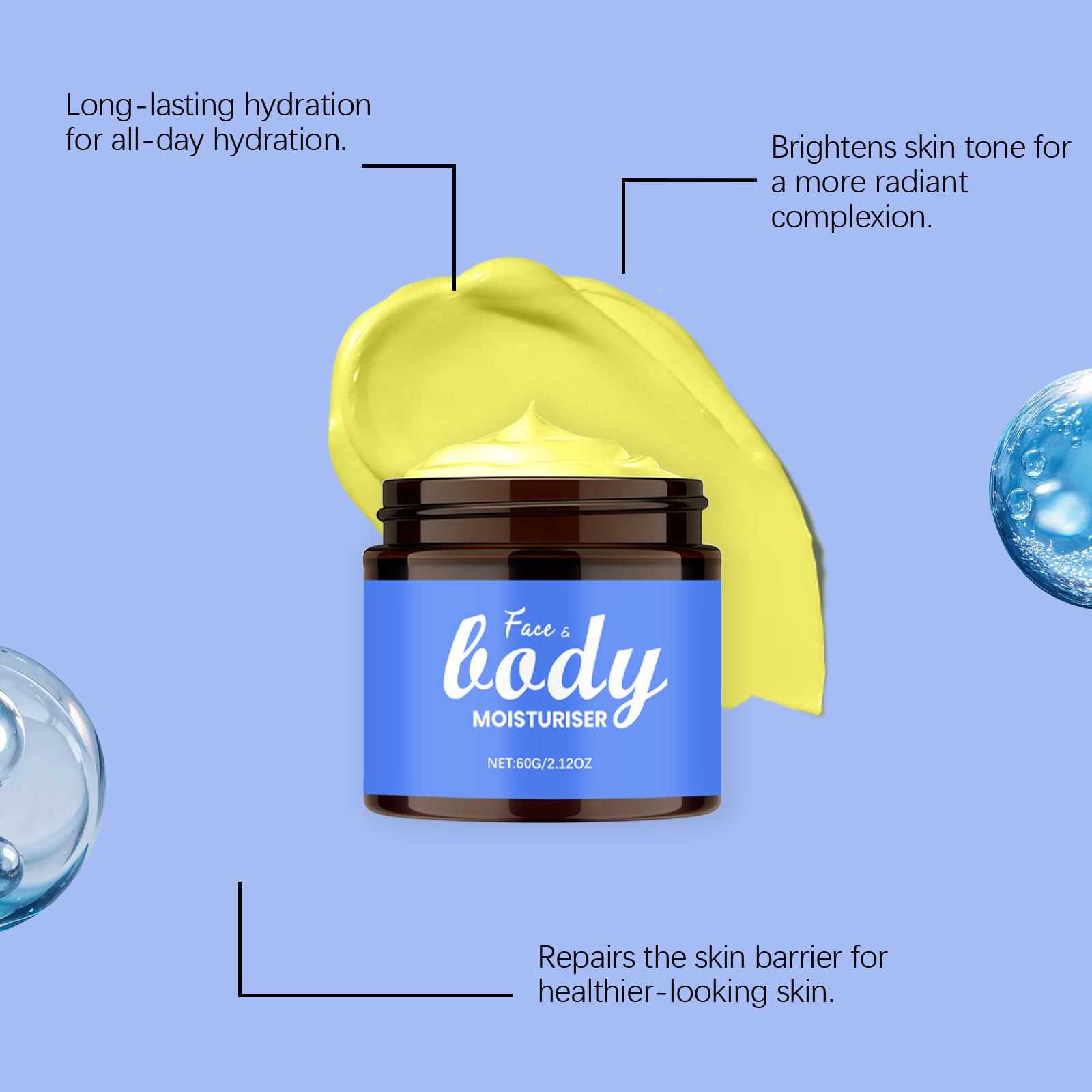 Moisturizing Cream Hydrates Nourishes Body Skin Improves Elasticity Soft Refreshing Non Sticky Daily Skincare Lotion