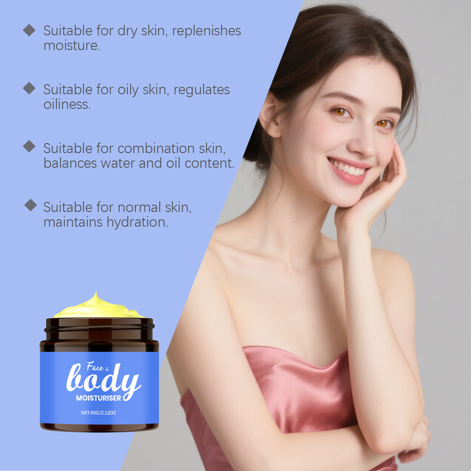 Moisturizing Cream Hydrates Nourishes Body Skin Improves Elasticity Soft Refreshing Non Sticky Daily Skincare Lotion