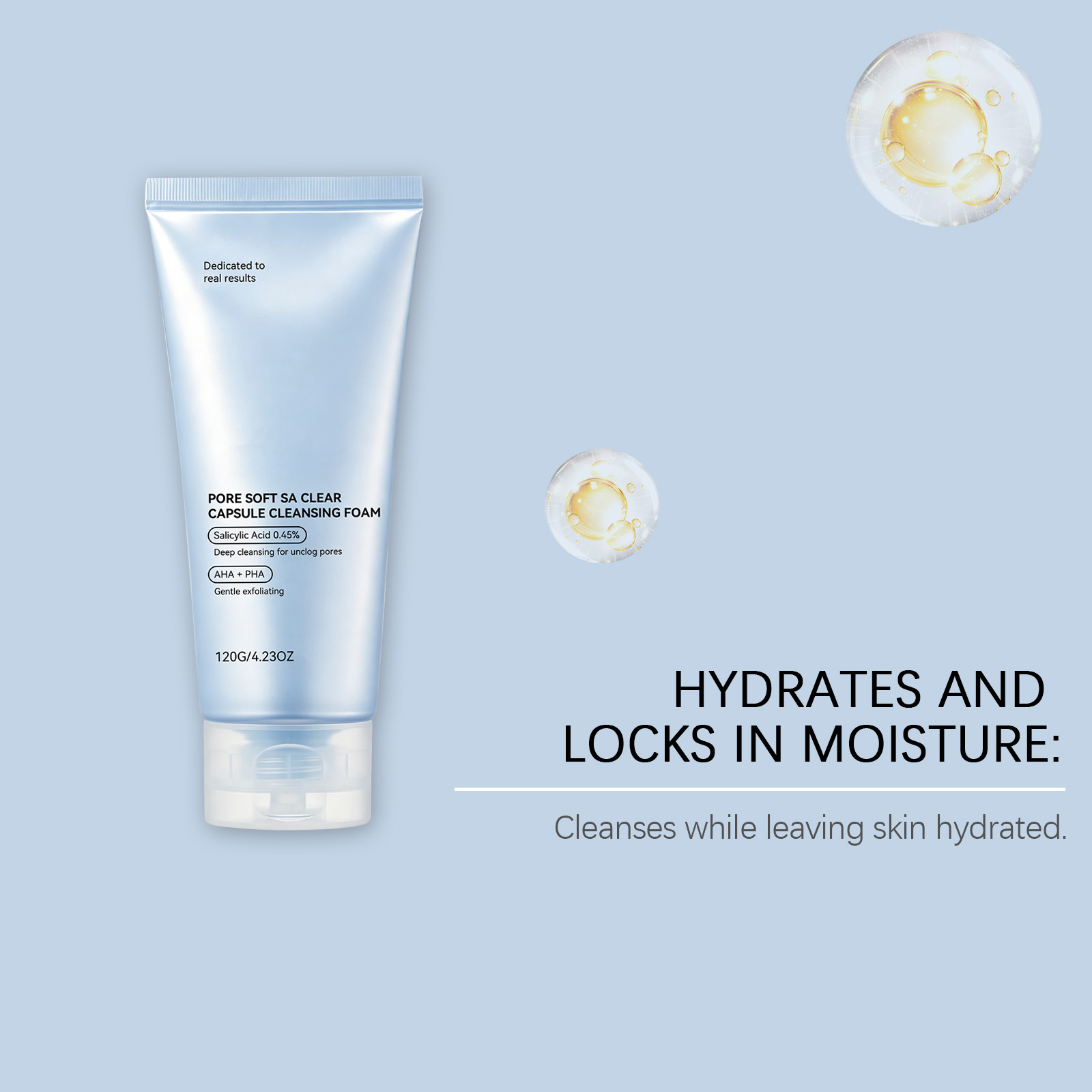 Clear Foam Facial Cleanser Deep Clean Skin Moisturize Hydrate Refreshen Soften Care Face