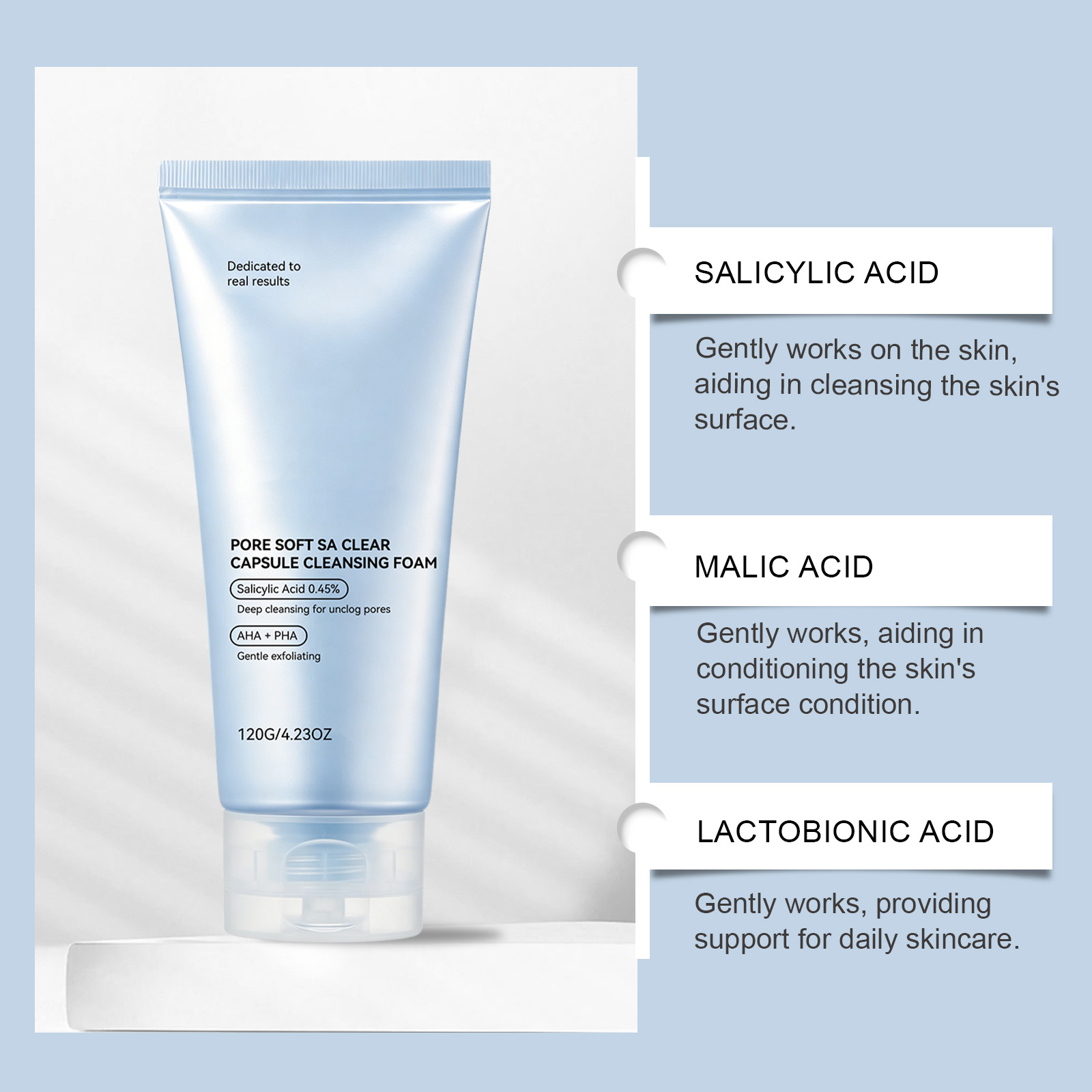 Clear Foam Facial Cleanser Deep Clean Skin Moisturize Hydrate Refreshen Soften Care Face
