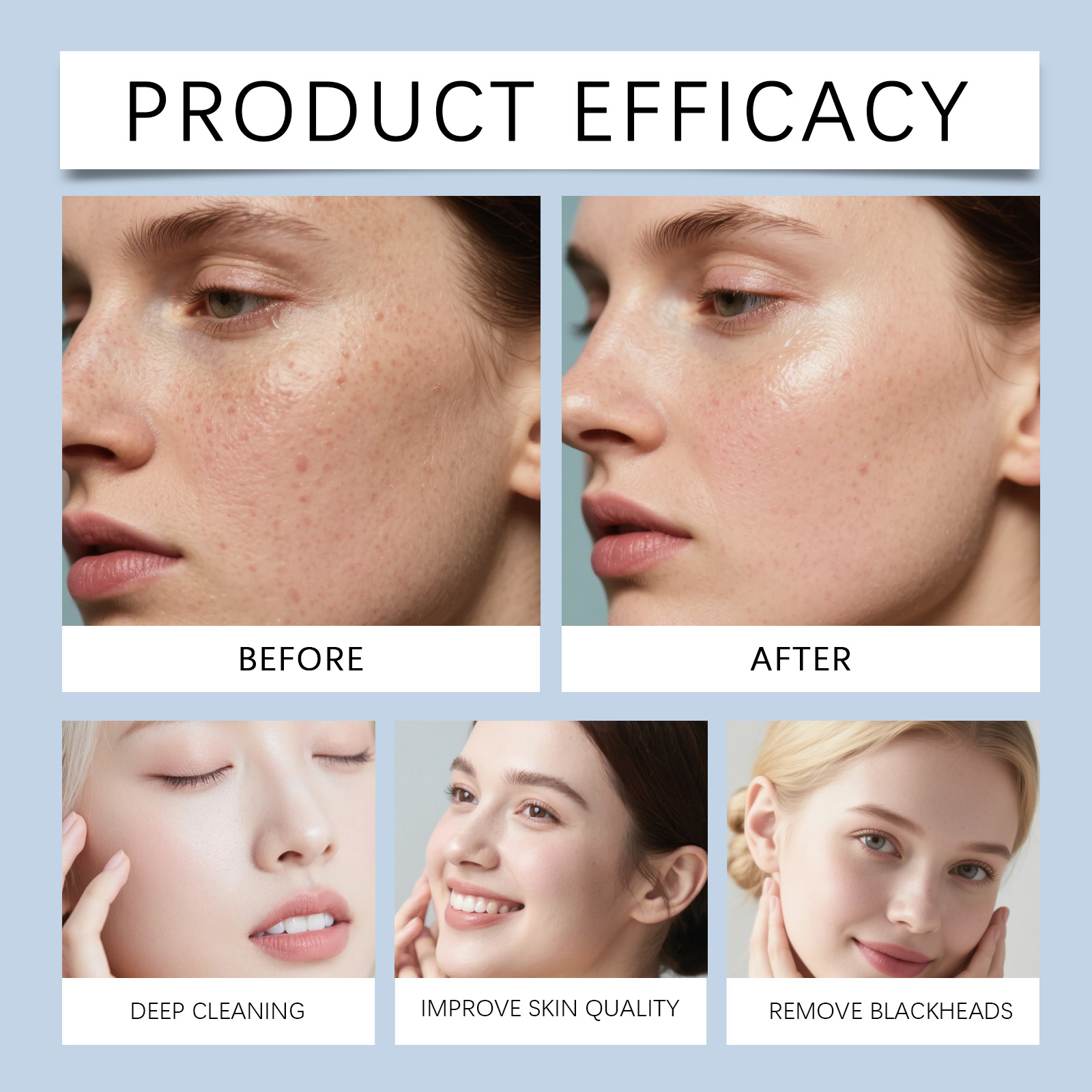 Clear Foam Facial Cleanser Deep Clean Skin Moisturize Hydrate Refreshen Soften Care Face