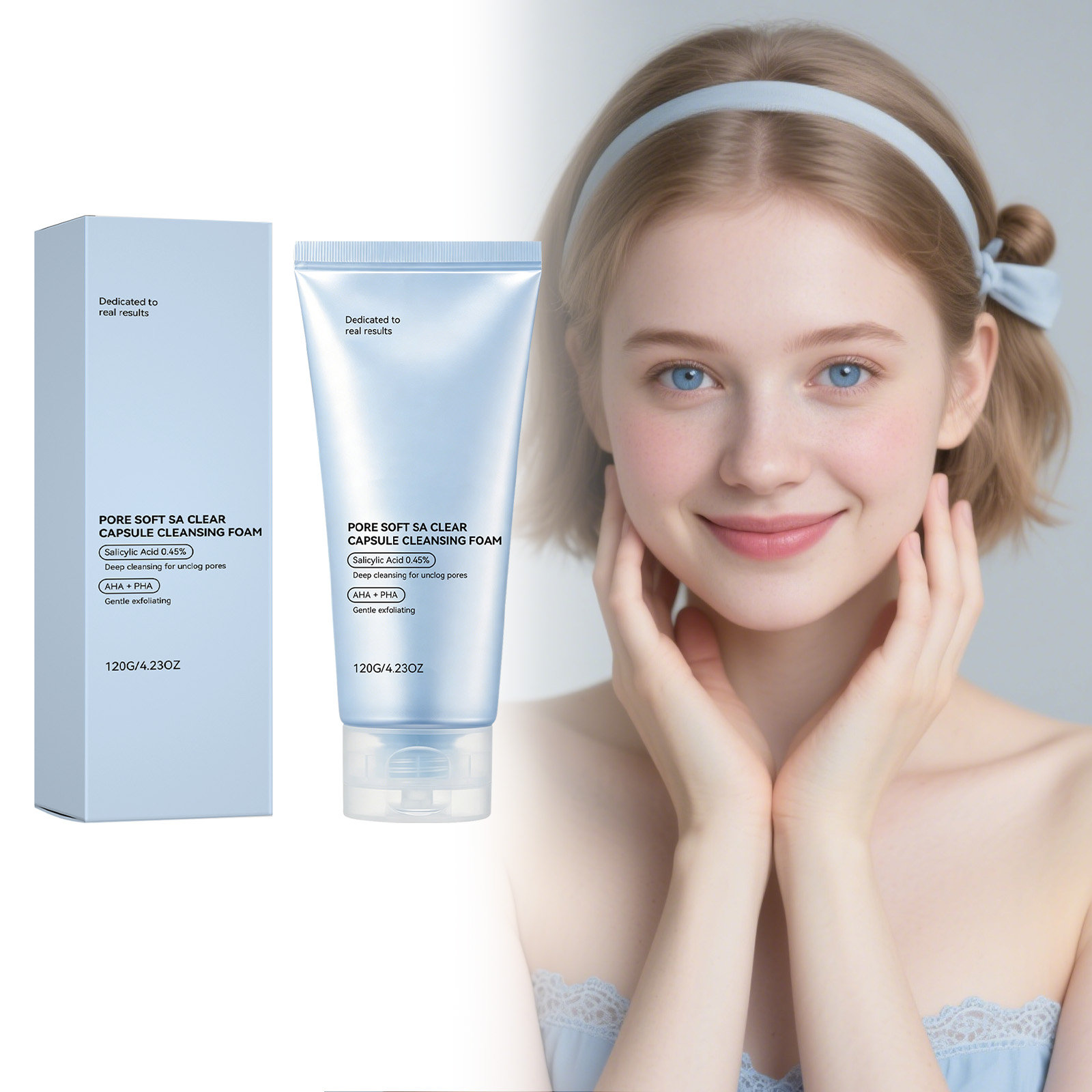 Clear Foam Facial Cleanser Deep Clean Skin Moisturize Hydrate Refreshen Soften Care Face