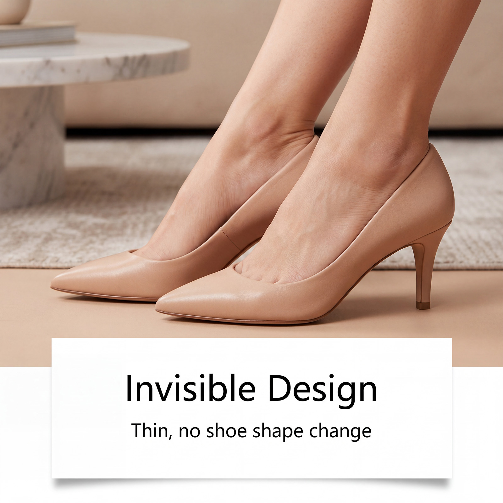 (Black) High Heel Forefoot Pad Soft Comfortable AntiSlip AntiShift Firm Light Portable Thin Refreshing SkinFriendly Washable