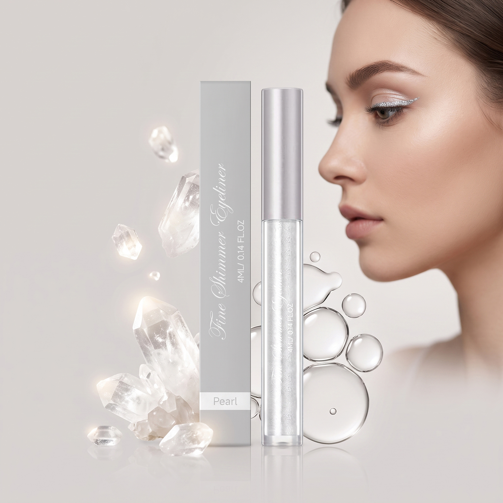 (Icy Pale Blue) Liquid Eyeliner Eyeshadow Shiny Smooth Flowing Natural Color Rendering Daily Versatile Gorgeous Eye Makeup Cosmetic