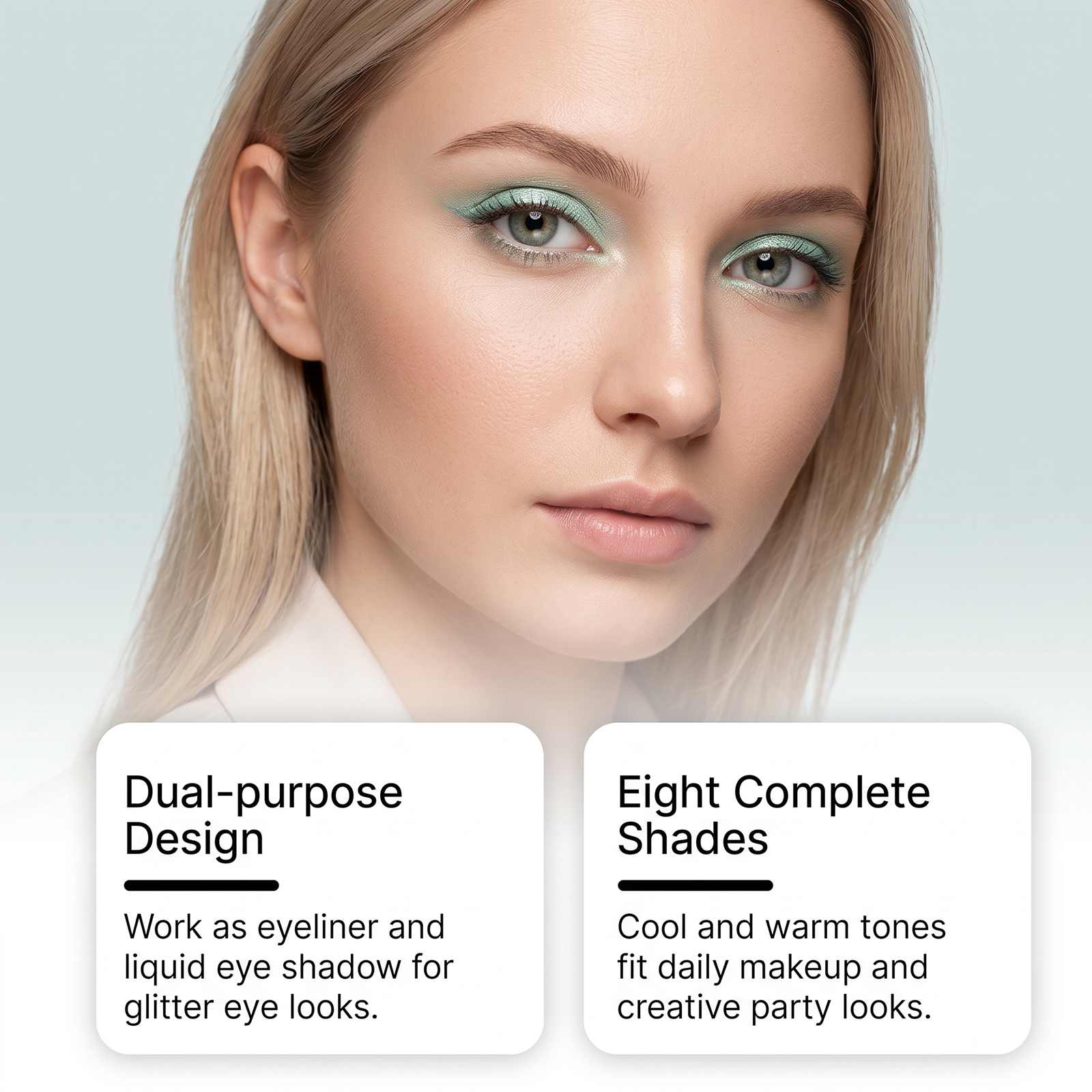 (Icy Pale Blue) Liquid Eyeliner Eyeshadow Shiny Smooth Flowing Natural Color Rendering Daily Versatile Gorgeous Eye Makeup Cosmetic