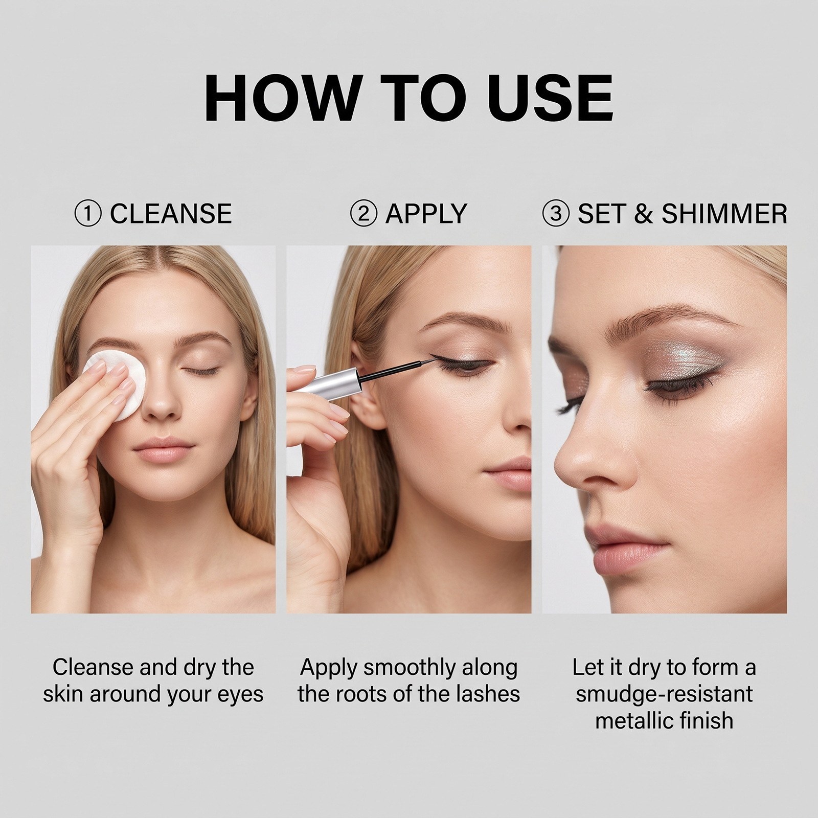(Icy Pale Blue) Liquid Eyeliner Eyeshadow Shiny Smooth Flowing Natural Color Rendering Daily Versatile Gorgeous Eye Makeup Cosmetic