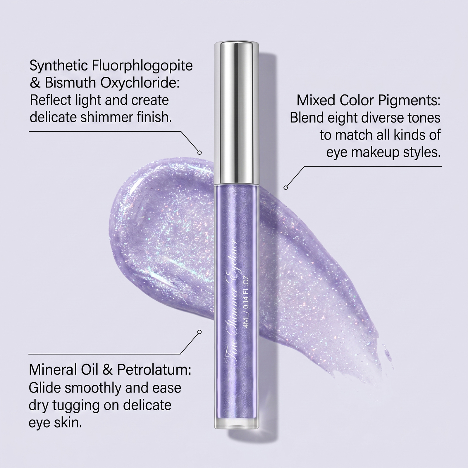 (Icy Pale Blue) Liquid Eyeliner Eyeshadow Shiny Smooth Flowing Natural Color Rendering Daily Versatile Gorgeous Eye Makeup Cosmetic