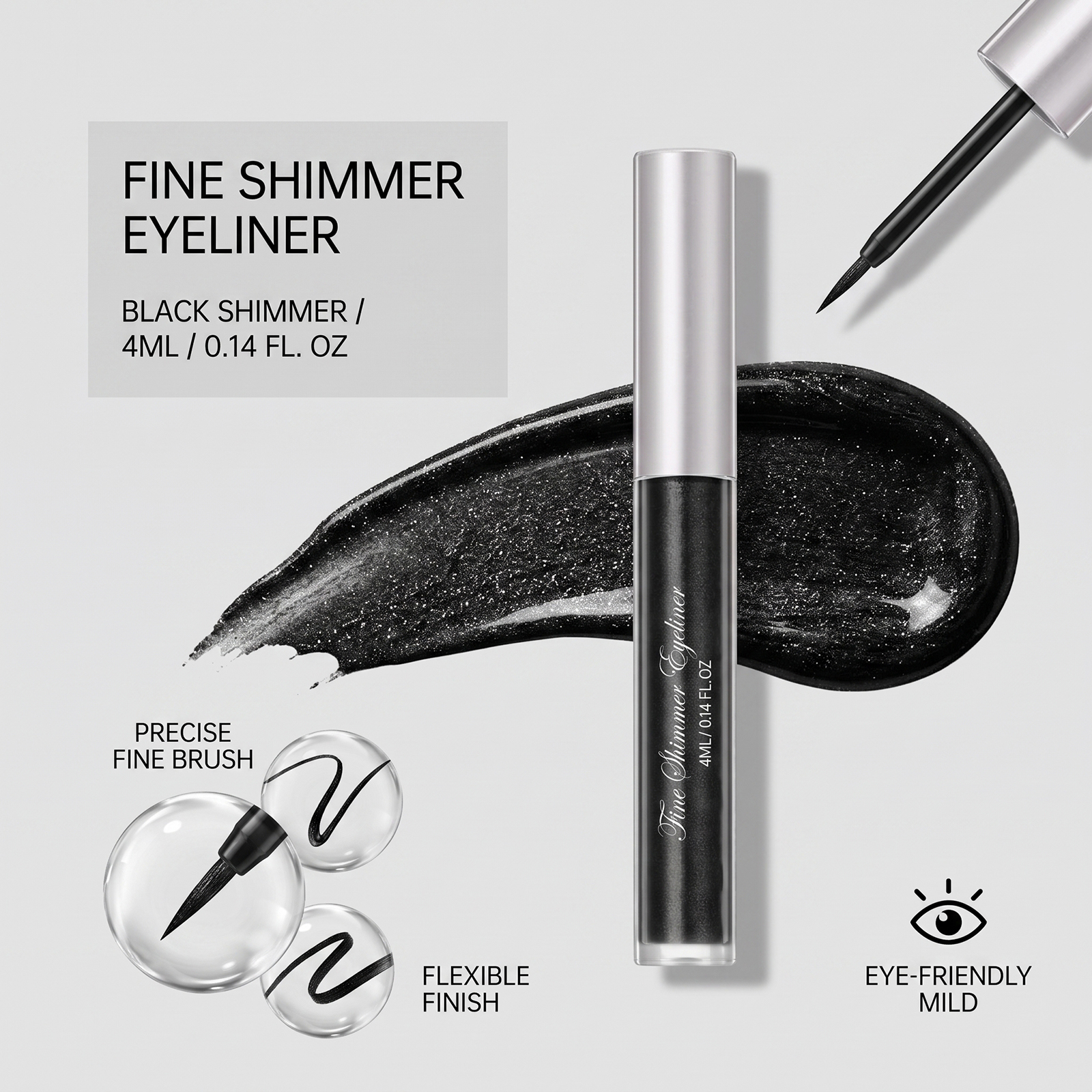 (Icy Pale Blue) Liquid Eyeliner Eyeshadow Shiny Smooth Flowing Natural Color Rendering Daily Versatile Gorgeous Eye Makeup Cosmetic