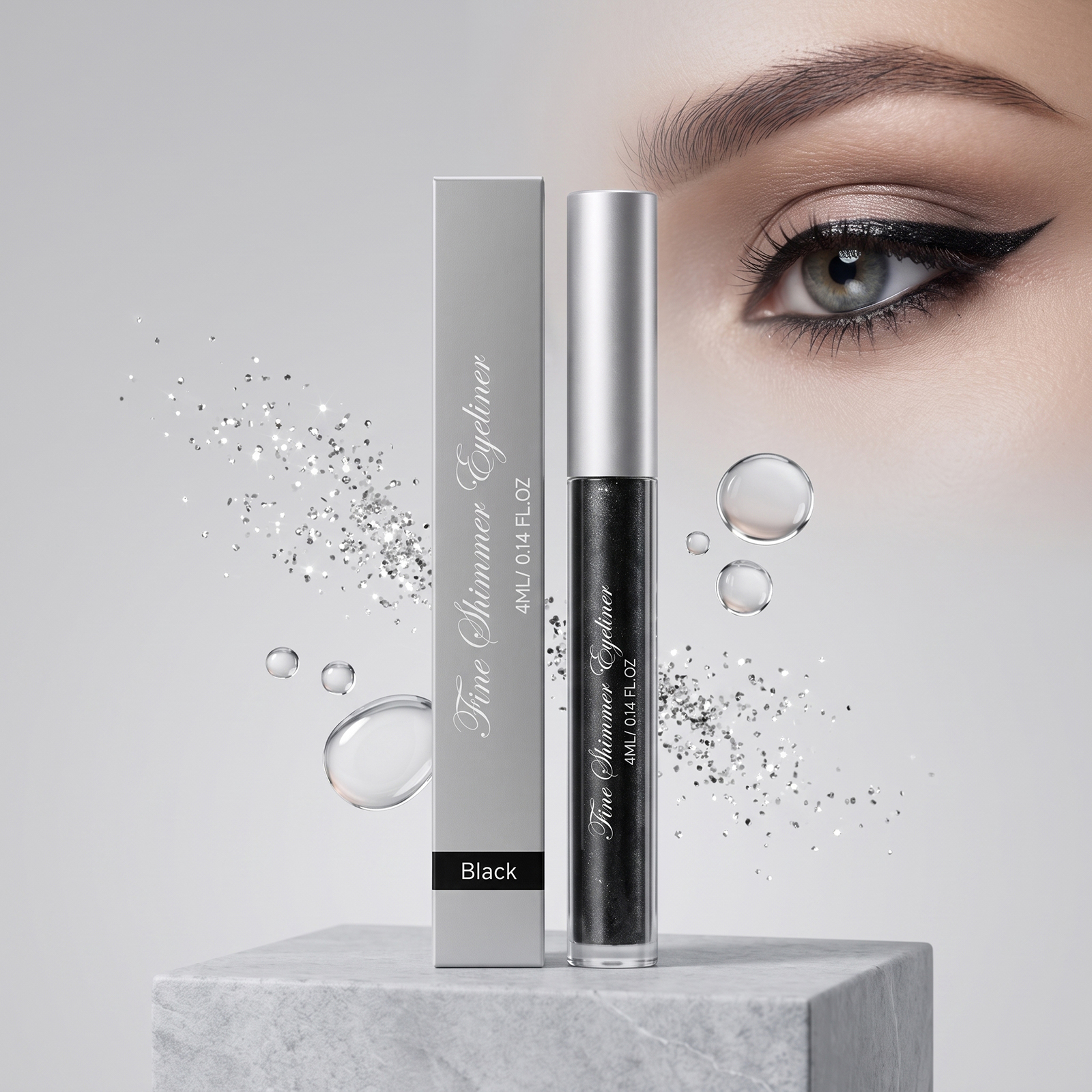 (Icy Pale Blue) Liquid Eyeliner Eyeshadow Shiny Smooth Flowing Natural Color Rendering Daily Versatile Gorgeous Eye Makeup Cosmetic